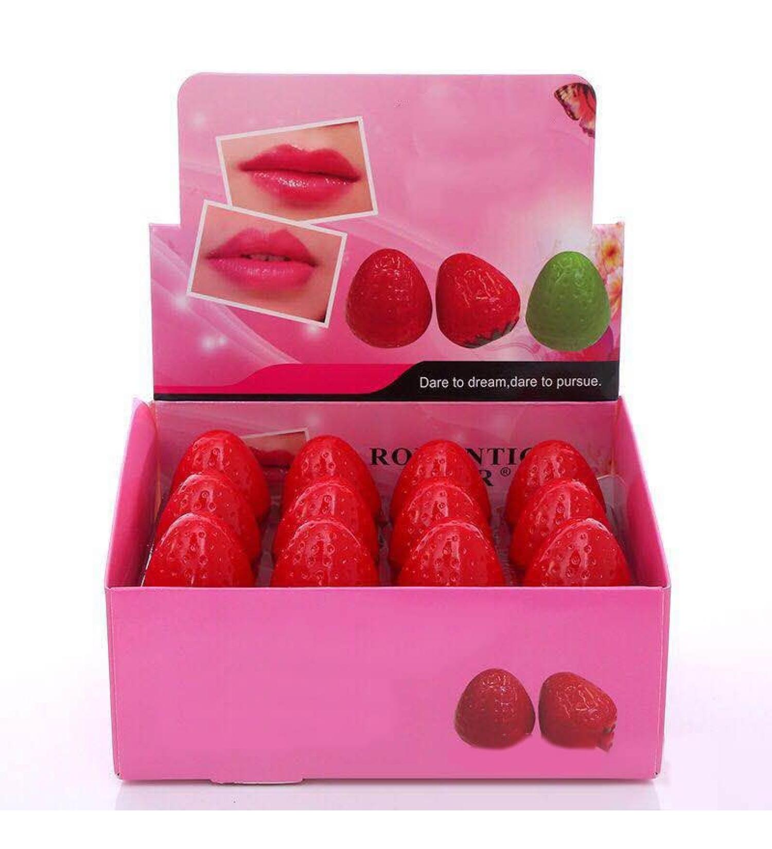  Fictory 24 Pieces Lip Balm Strawberry Shaped Lip Balm for Women Girls Moisturizing Plant Extracts Lip Butter Packed in Makeup Box - Buy Online on GoSupps.com