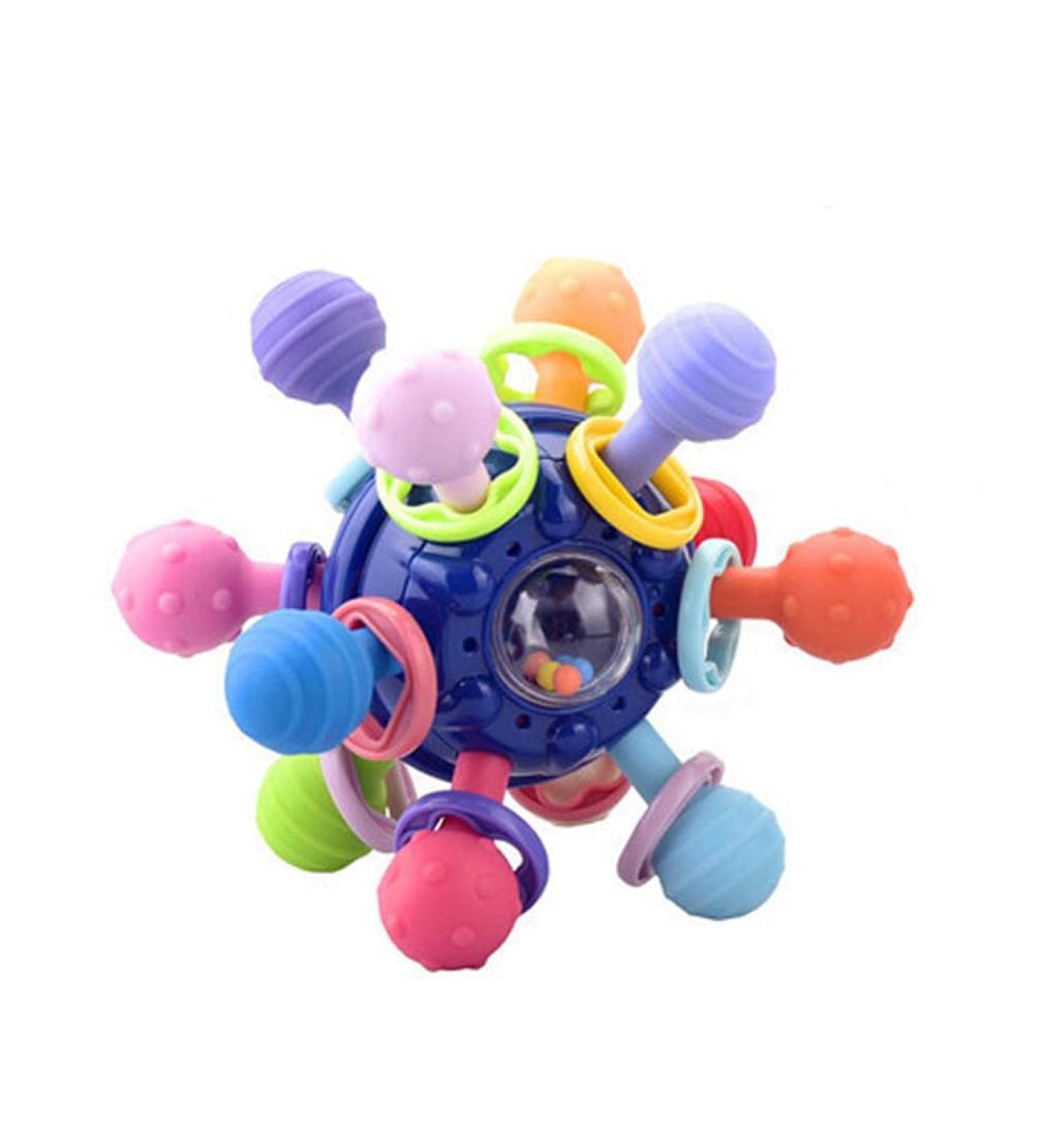 Buy Dark Blue Baby Sensory Teething Toys | Montessori Motor Skills & Educational Bite Rings for Ages 1-3 - Buy Online on GoSupps.com