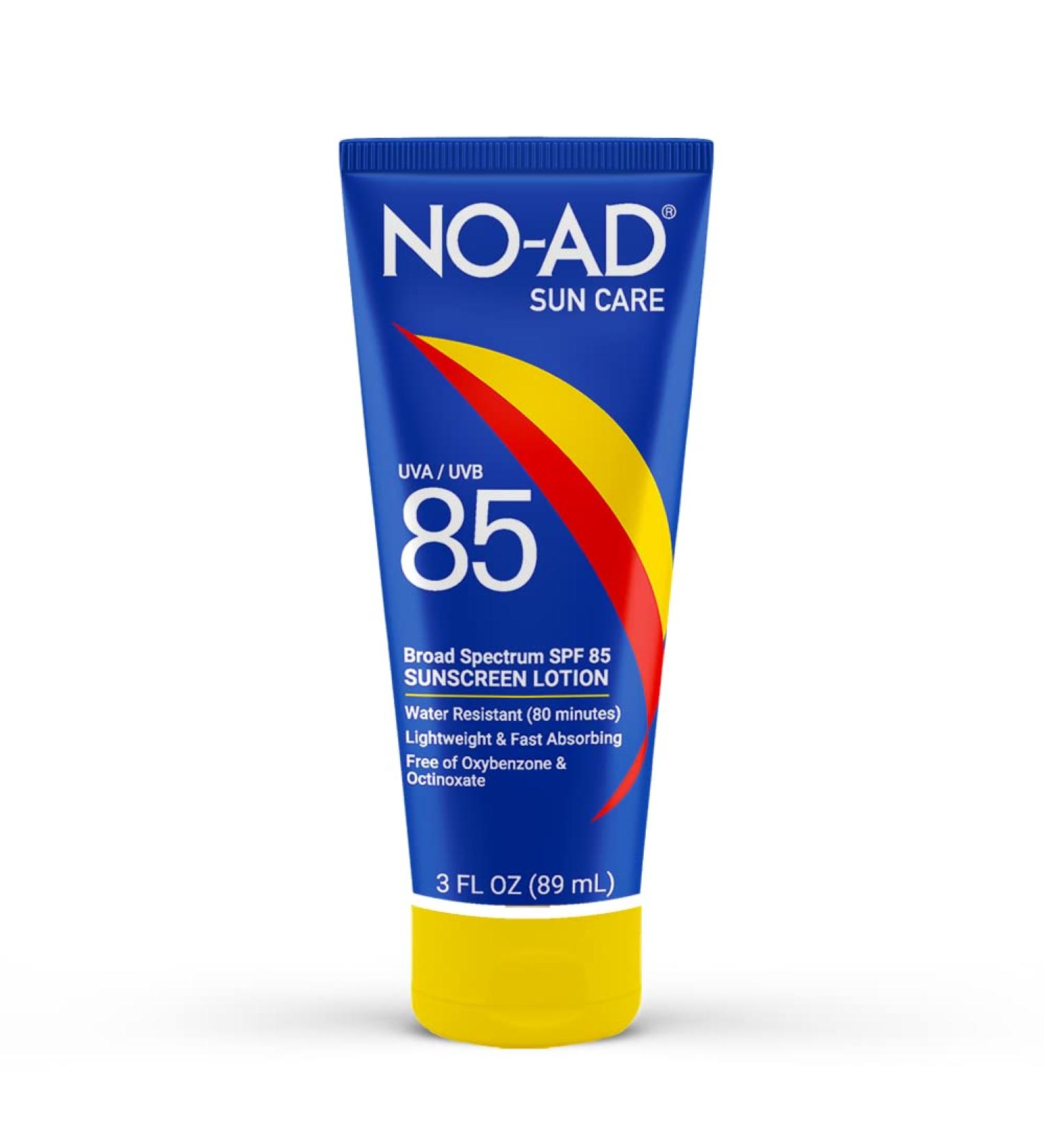 No-Ad SPF 85 Sunscreen Lotion | Broad Spectrum UVA/UVB Protection | Water Resistant | Vitamin E & Aloe | 3oz x 3 - Buy Online on GoSupps.com