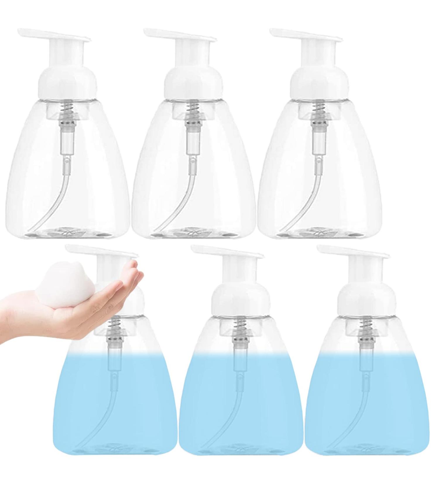 6-Pack 10oz Foaming Soap Dispenser Set - Refillable Eco-Friendly Pump Bottles for Kitchen and Bathroom Sinks - Buy Online on GoSupps.com