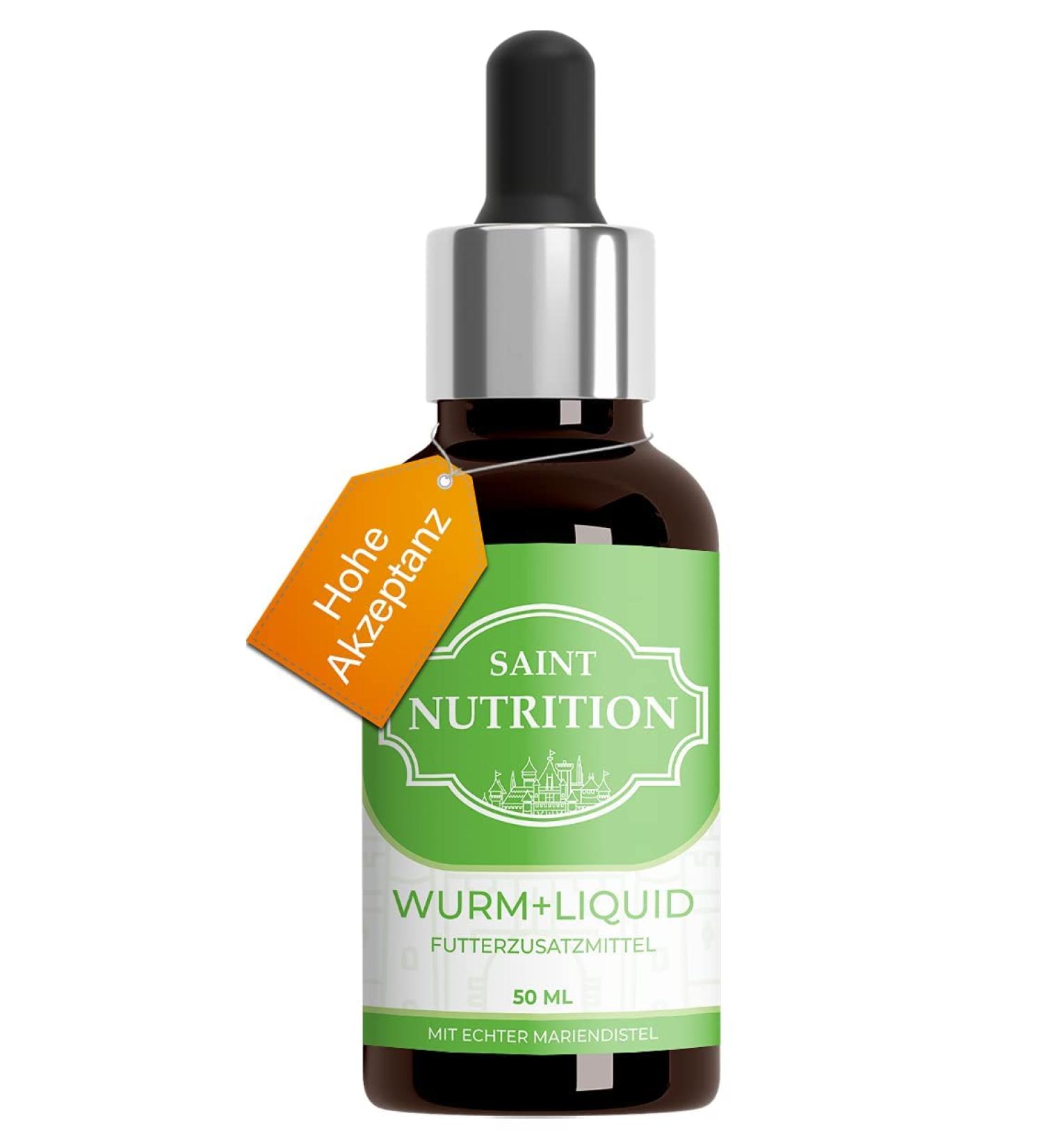 Saint Nutrition Wurm+ Liquid - Vegan Worm Treatment for Dogs & Cats | Natural Deworming - 50ml - Buy Online on GoSupps.com