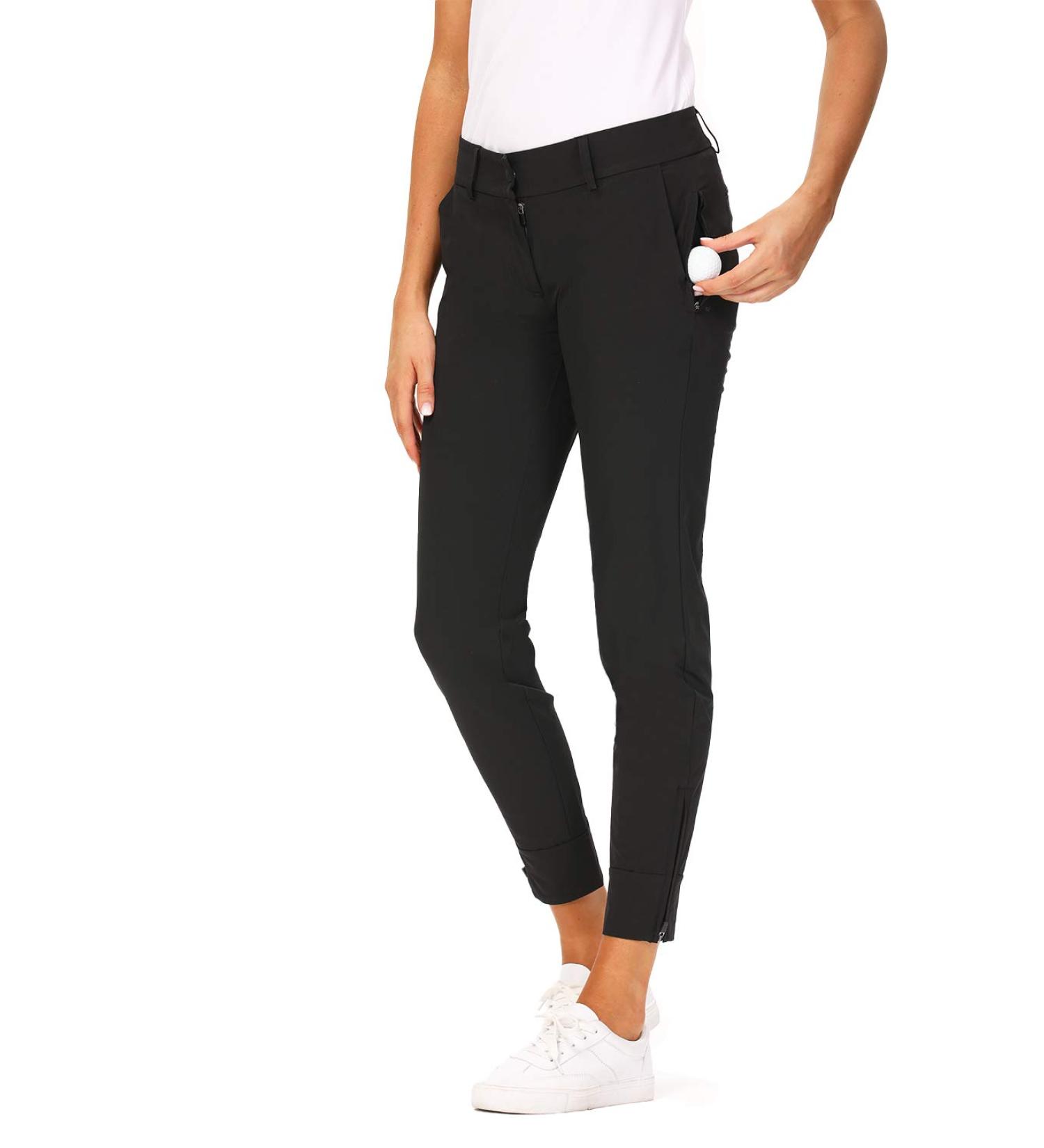 Hiverlay Women's Pro Golf Pants - Quick Dry Slim Lightweight Work Pants for Golf, Hiking, or Casual Wear - Black - X-Small - Buy Online on GoSupps.com