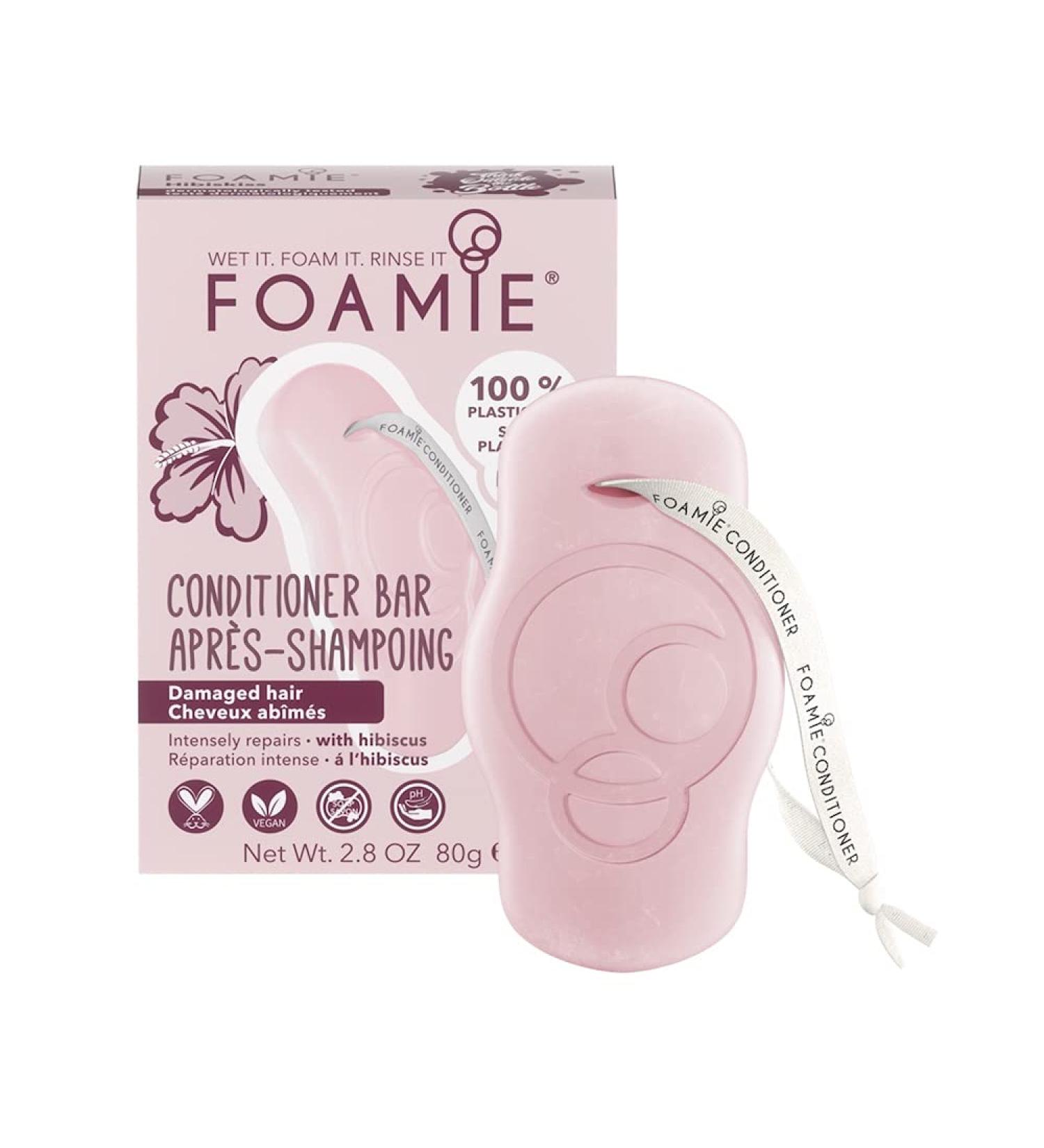 Buy Foamie Conditioner Bar Hibiskiss 80G - Eco-Friendly Moisturizing Hair Care for All Hair Types | International Shipping Available - Buy Online on GoSupps.com