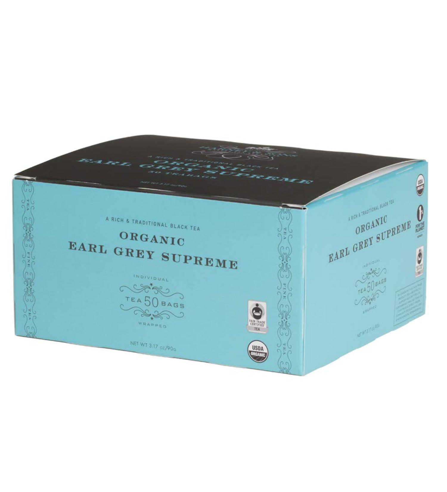 Harney & Sons A Rich & Traditional Black Tea Organic Earl Grey Supreme 50 Tea Bags 3.17 oz (90 g)