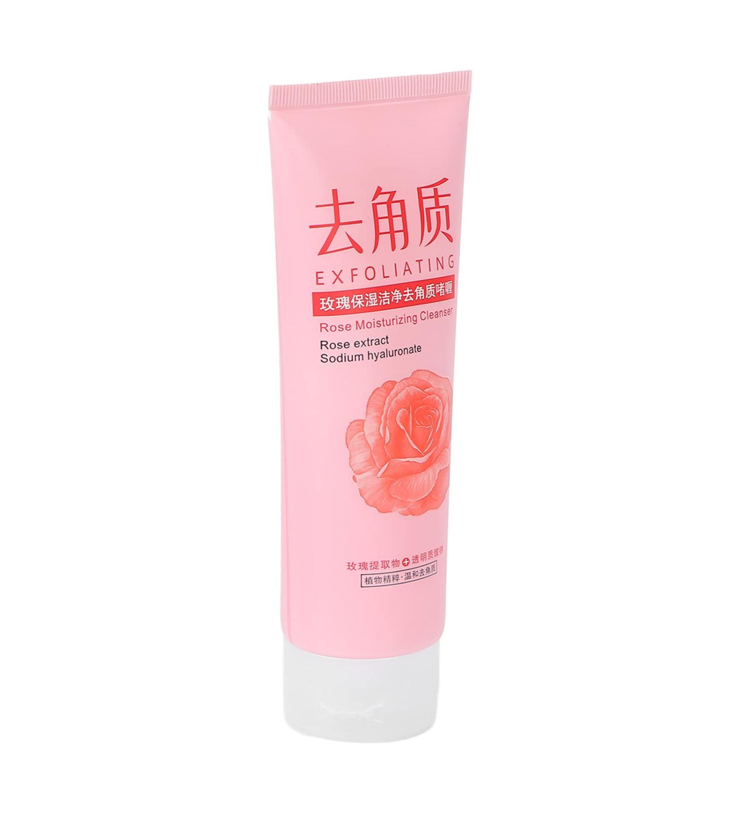 Qukaim Exfoliating Gel Exfoliating Gel Moisturizing Exfoliator with Rose Extract 120g Oil Control Cuticle Removal Deep Pore Cleansing - Buy Online on GoSupps.com