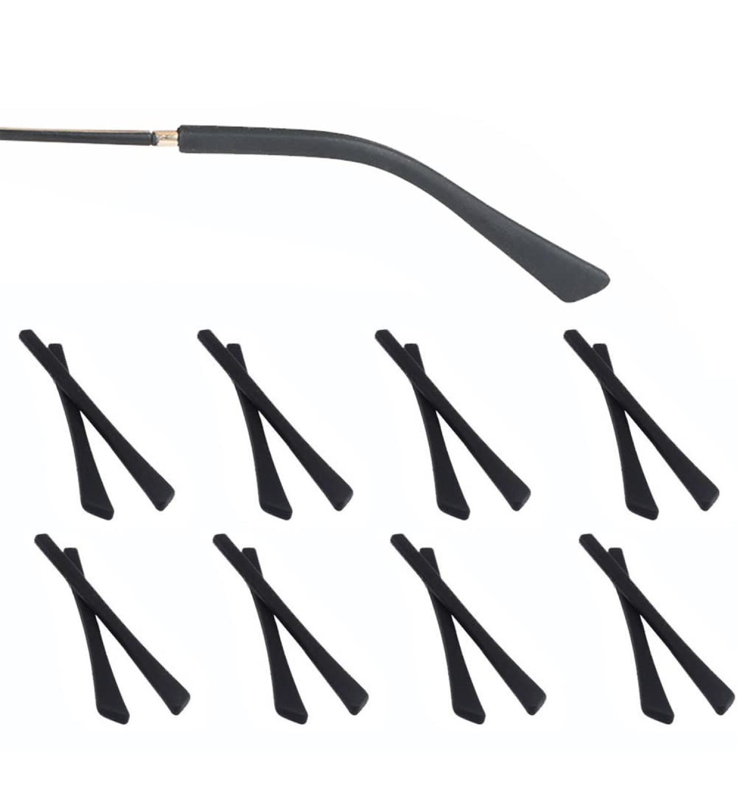 8 Pairs of Anti-Slip Silicone Covers - Slipproof Glasses Hinge Repair Accessories for Metal Thin Sunglasses - Black - Buy Online on GoSupps.com