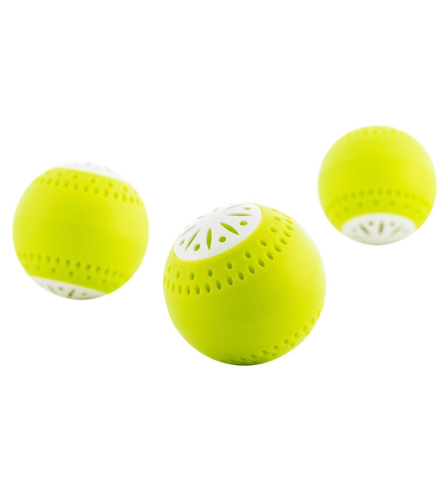 Innovagoods Eco-Balls - 3 Set Refrigerator Freshness Extender | Odor Neutralizer | Environmentally Friendly ABS & Activated Carbon | Yellow 5x5x5 cm - Buy Online on GoSupps.com