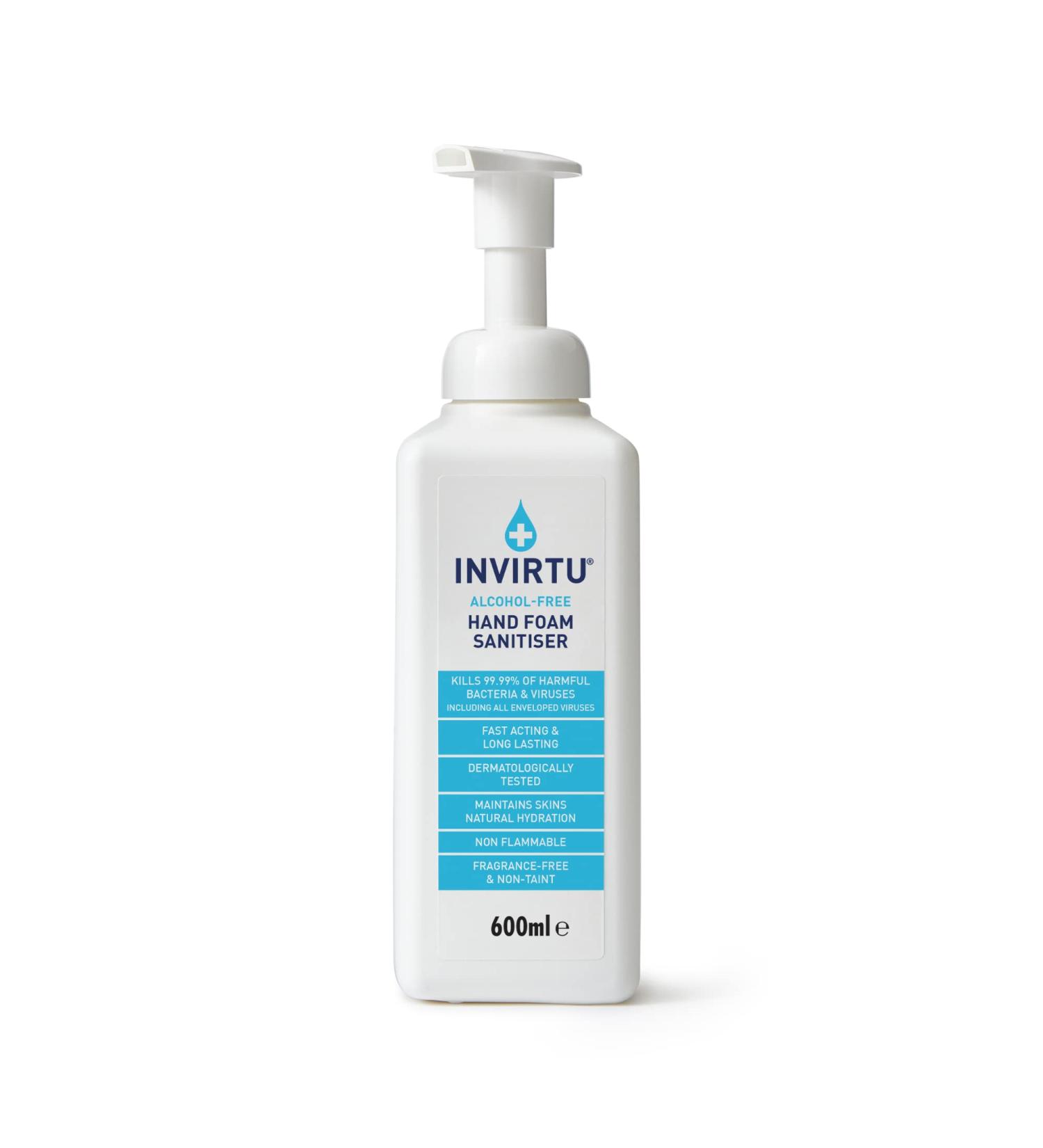 Byotrol INVIRTU Alcohol-Free Hand Foam Sanitiser 600ml Pump Bottle | Fragrance-Free & Non-Taint Formula - Buy Online on GoSupps.com