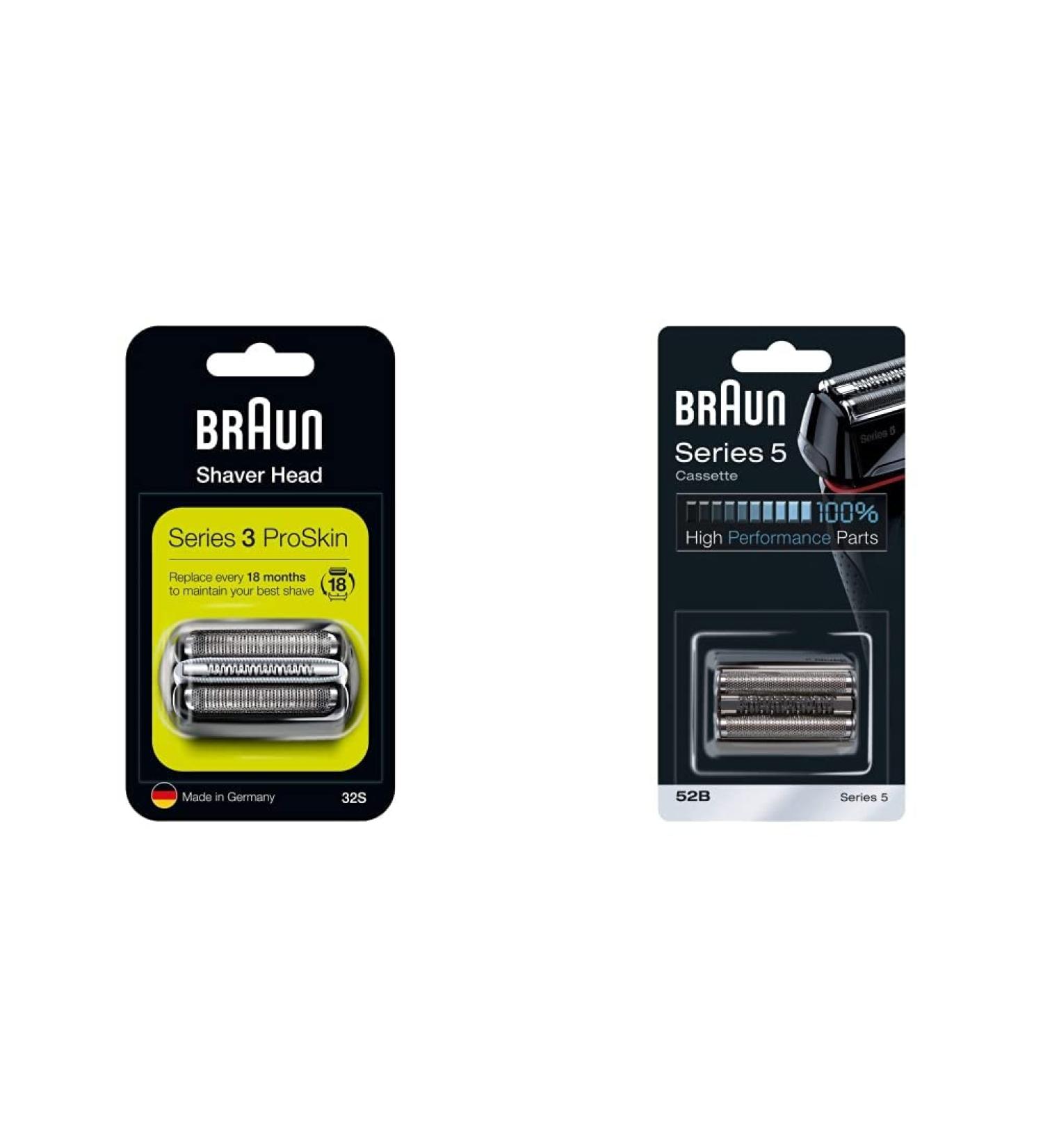 Buy Braun Series 3 & 5 Electric Shaving Head Bundle - 32S & 52B Compatible - International Shipping Available - Buy Online on GoSupps.com