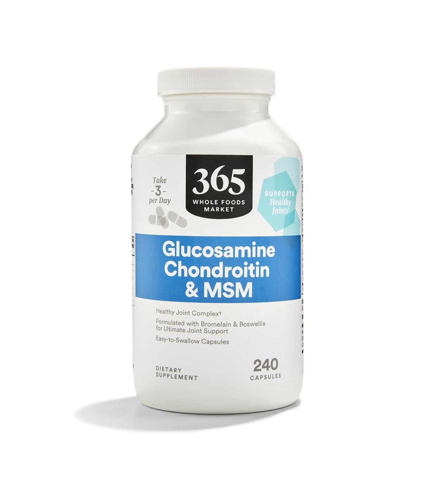 365 by Whole Foods Market Glucosamine Chondroitin and MSM Supports Healthy Joints 240 Capsules - Buy Online on GoSupps.com