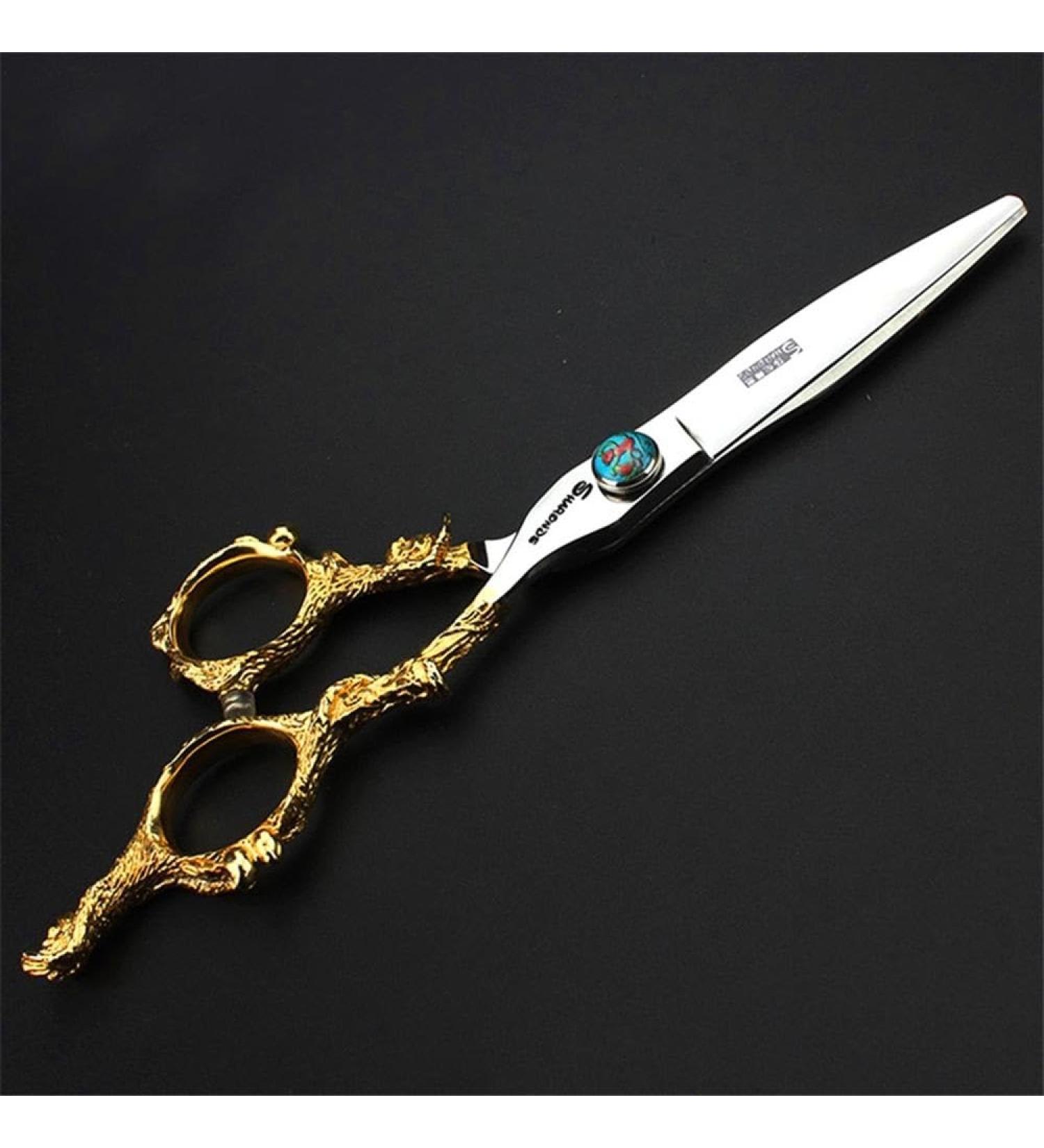 Hair Cutting Scissors Shears 6 Inch Golden Hair Scissors Japanese 440c Stainless Hairdressing Scissors Shears Barber Thinning Scissors Hairdresser Haircut (Color : 6 inch Cutting) - Buy Online on GoSupps.com