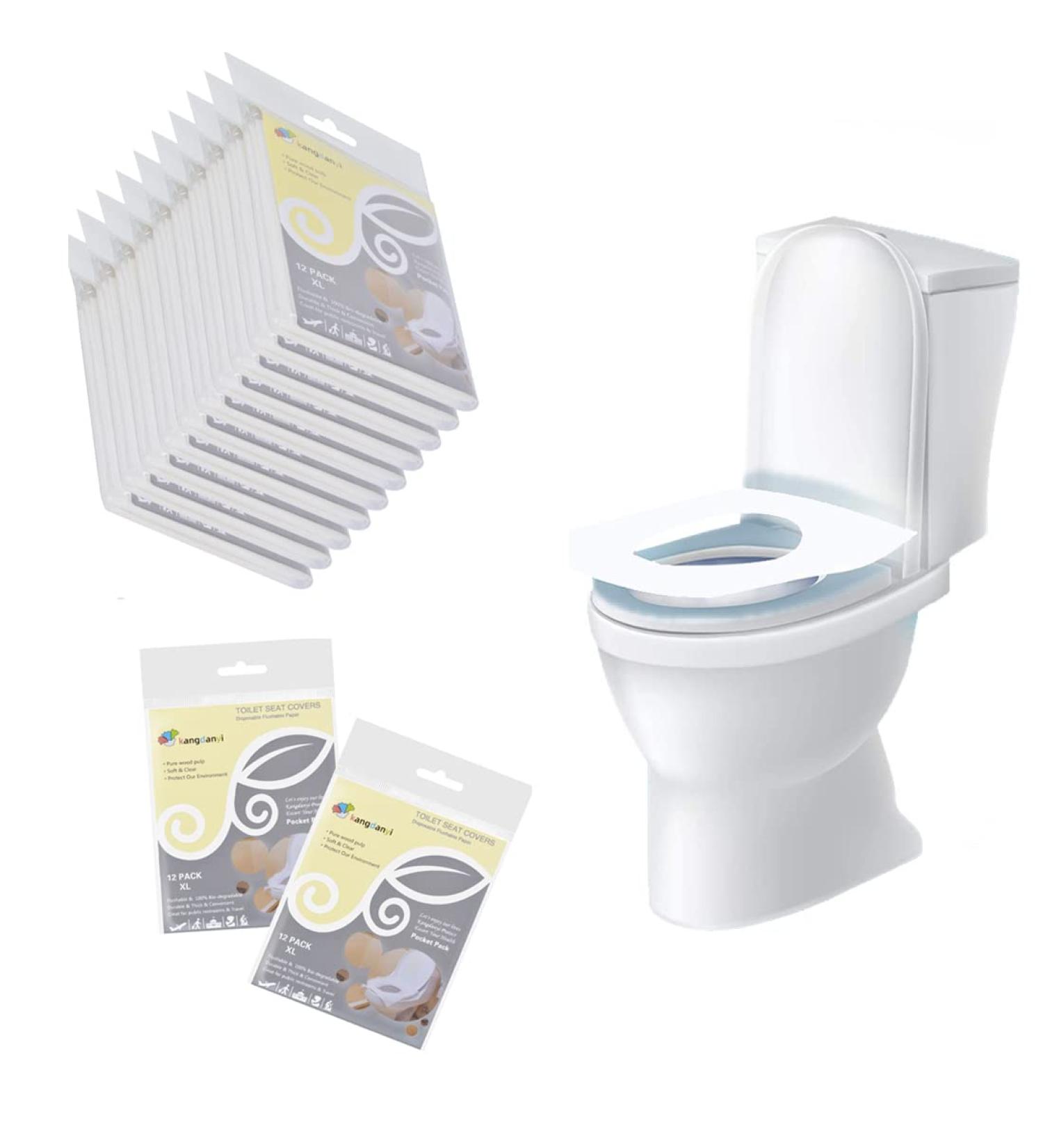 Toilet Seat Covers Disposable Travel Pack 120 Pack XL Thick Flushable Toilet Seat Covers for Portable Travel Potty Public Restrooms Paper Toilet Seat Cover Kids Adult Toilet Cover - Buy Online on GoSupps.com