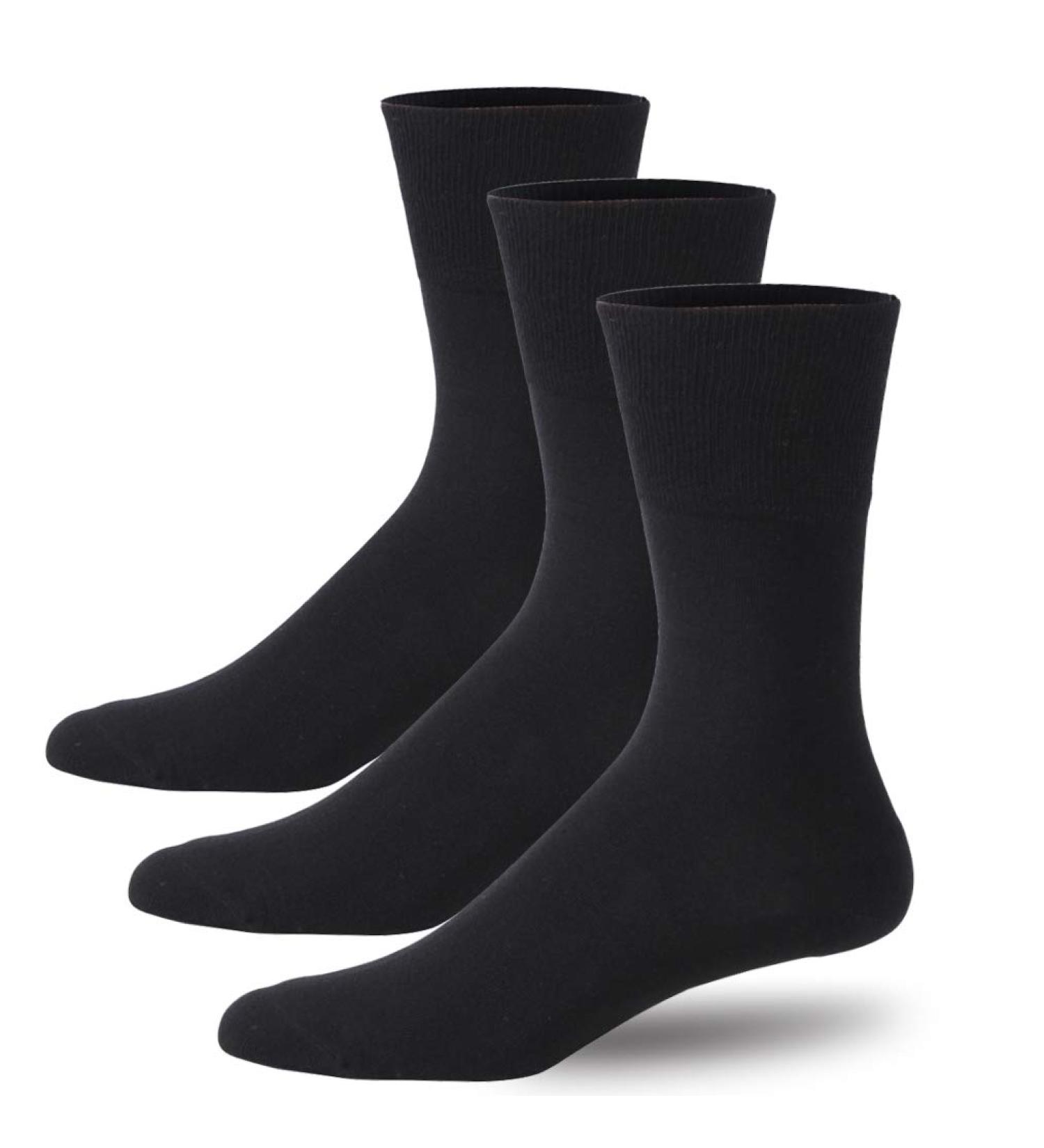 Forcool Non-Binding Cushion Crew Cotton Diabetic Socks for Men and Women - 3/6 Pairs, Black, X-Large - Buy Online on GoSupps.com