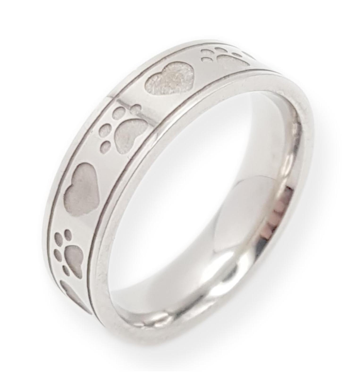 Heart Dog Paw & Cat Paw Ring for Women - 6mm Wide Rounded Inside | International Shipping - Buy Online on GoSupps.com