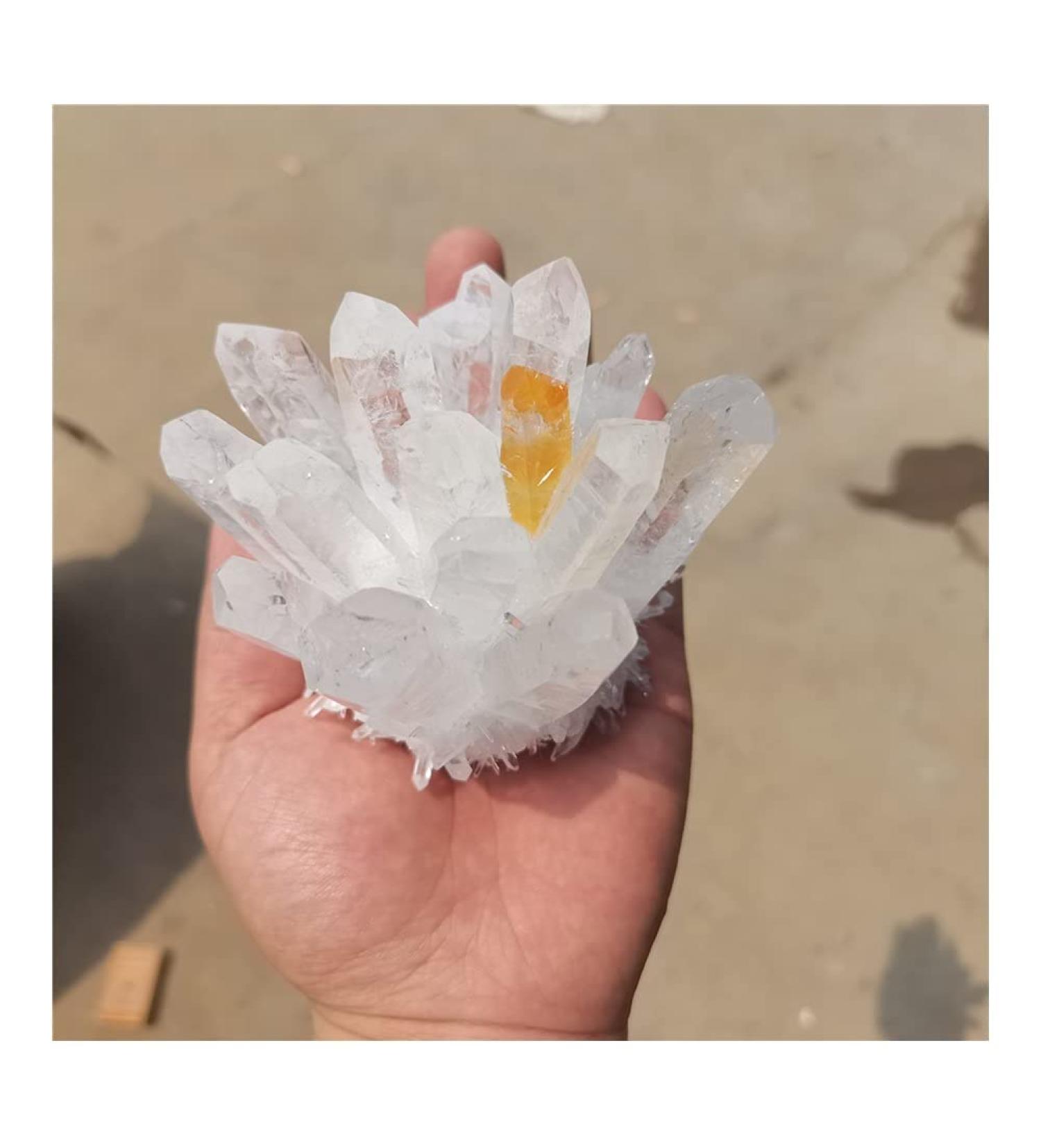 Stone Crafts Natural Clear Quartz & Yellow Quartz Cluster Decoration White Crystal Cluster Column Point Resistant ZJGIDTEM (Size : 600-700g) - Buy Online on GoSupps.com