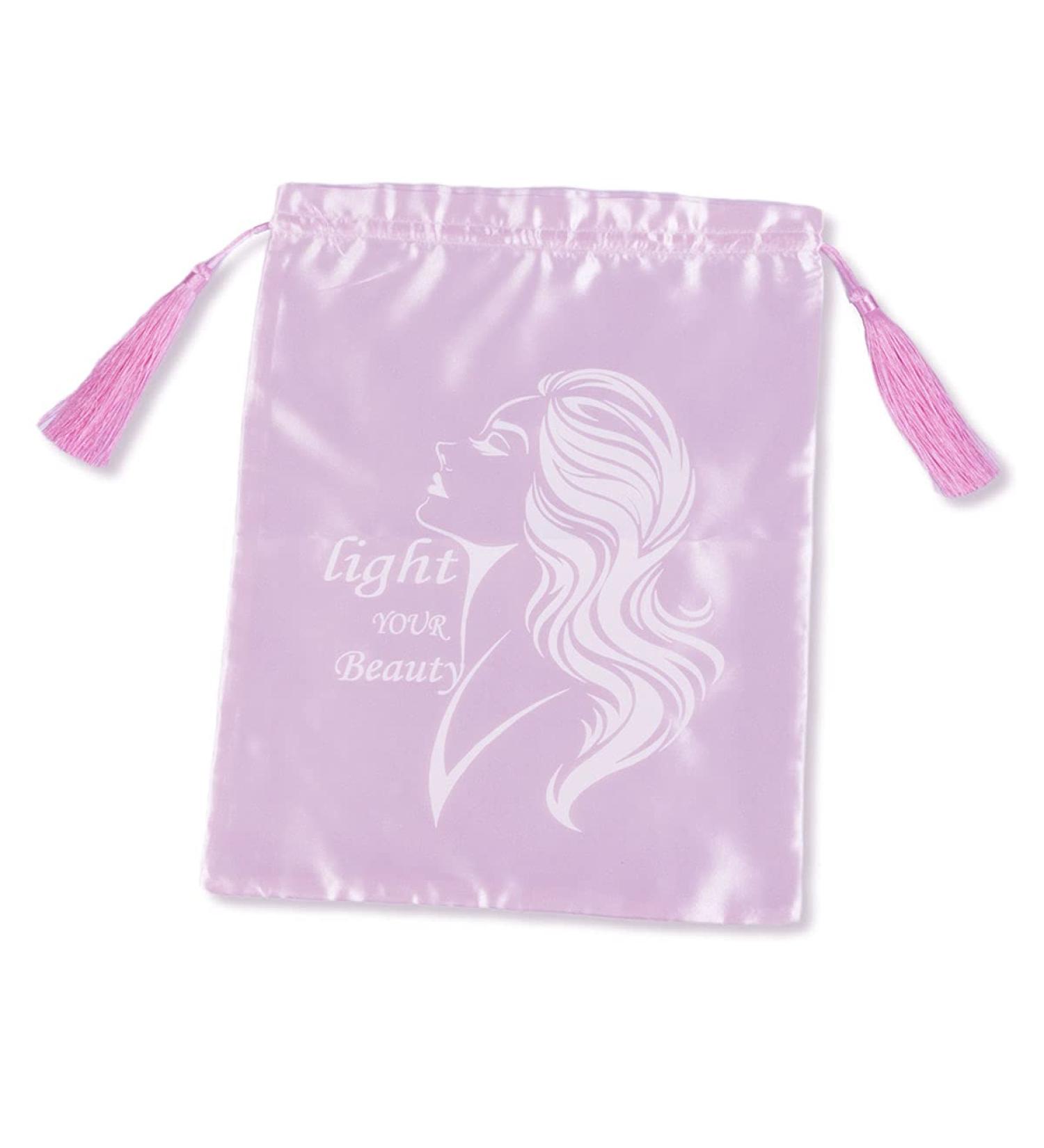 Drawstring Satin Hair Storage Bags - 3 Pcs Light Pink - Hair Extension & Wig Packaging - Buy Online on GoSupps.com