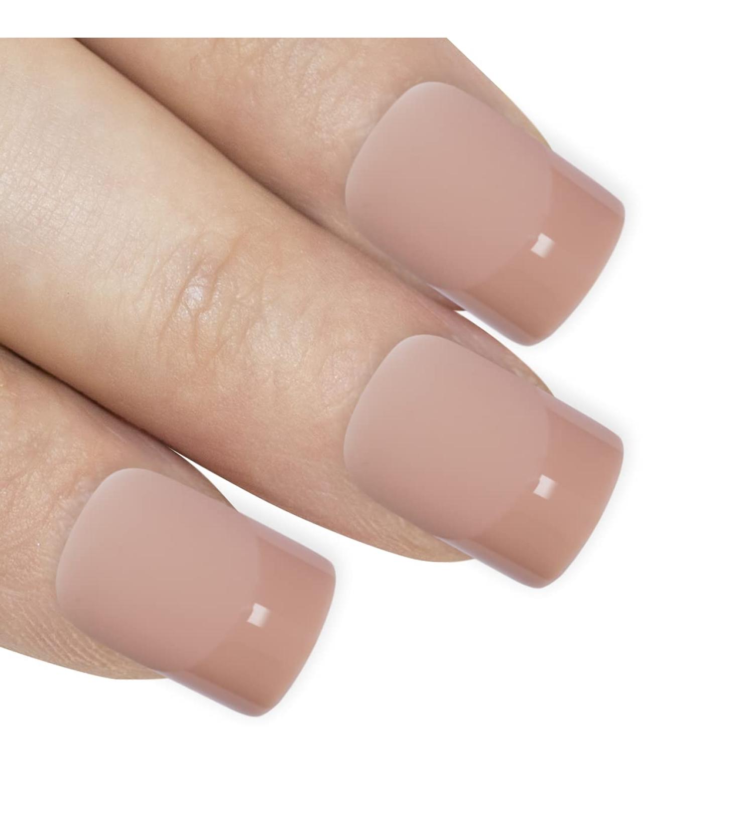 Buy Bling Art Beige Matte French Squoval False Nails - 24 Medium Acrylic Tips for Perfect Nail Art | International Shipping Available - Buy Online on GoSupps.com
