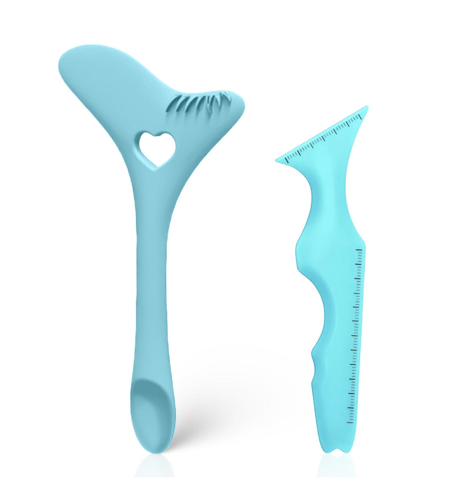Eyeliner Stencils Aid 2 Pcs Silicone Eyeliner Tool Eyeliner Applicator Tool for Eyelash Lipstick Eyeliner (Blue) - Buy Online on GoSupps.com