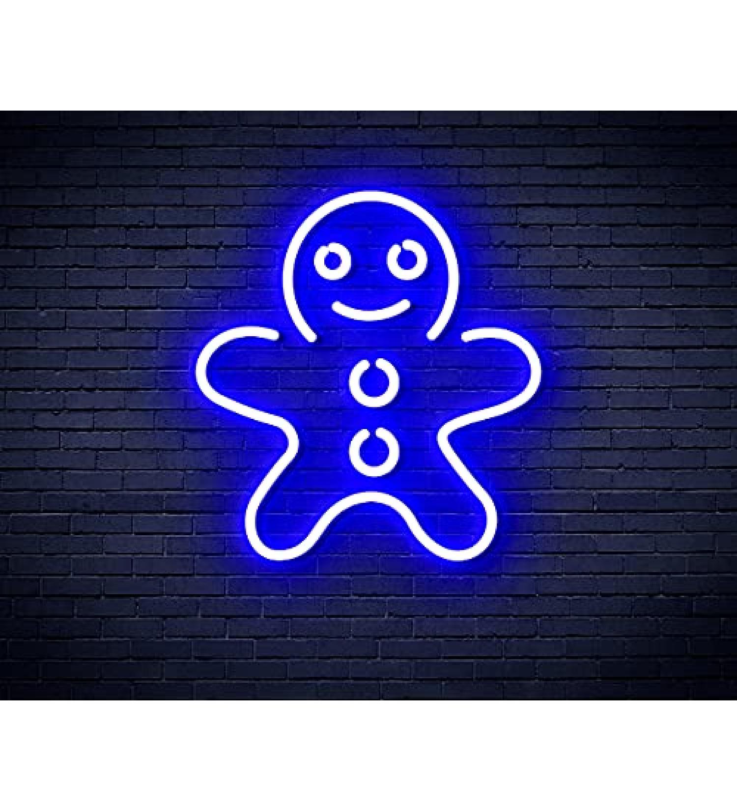 Buy ST16s32-fnu0102-b Gingerbread Man LED Neon Sign - Blue Silicone Single Color - Perfect for Holiday Decor | International Shipping Available - Buy Online on GoSupps.com