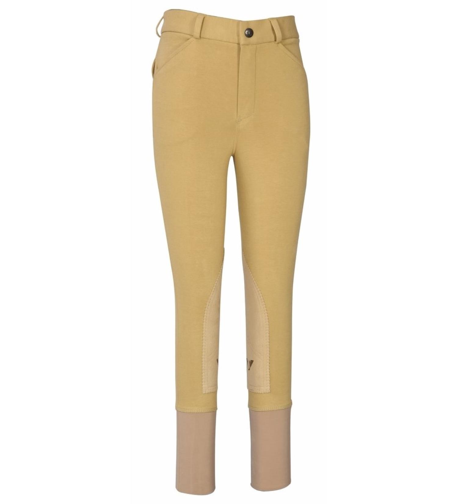 TuffRider Boys Patrol Light Knee Patch Breeches 10 - Light Tan - Top Quality Riding Breeches for Boys - Buy Online on GoSupps.com