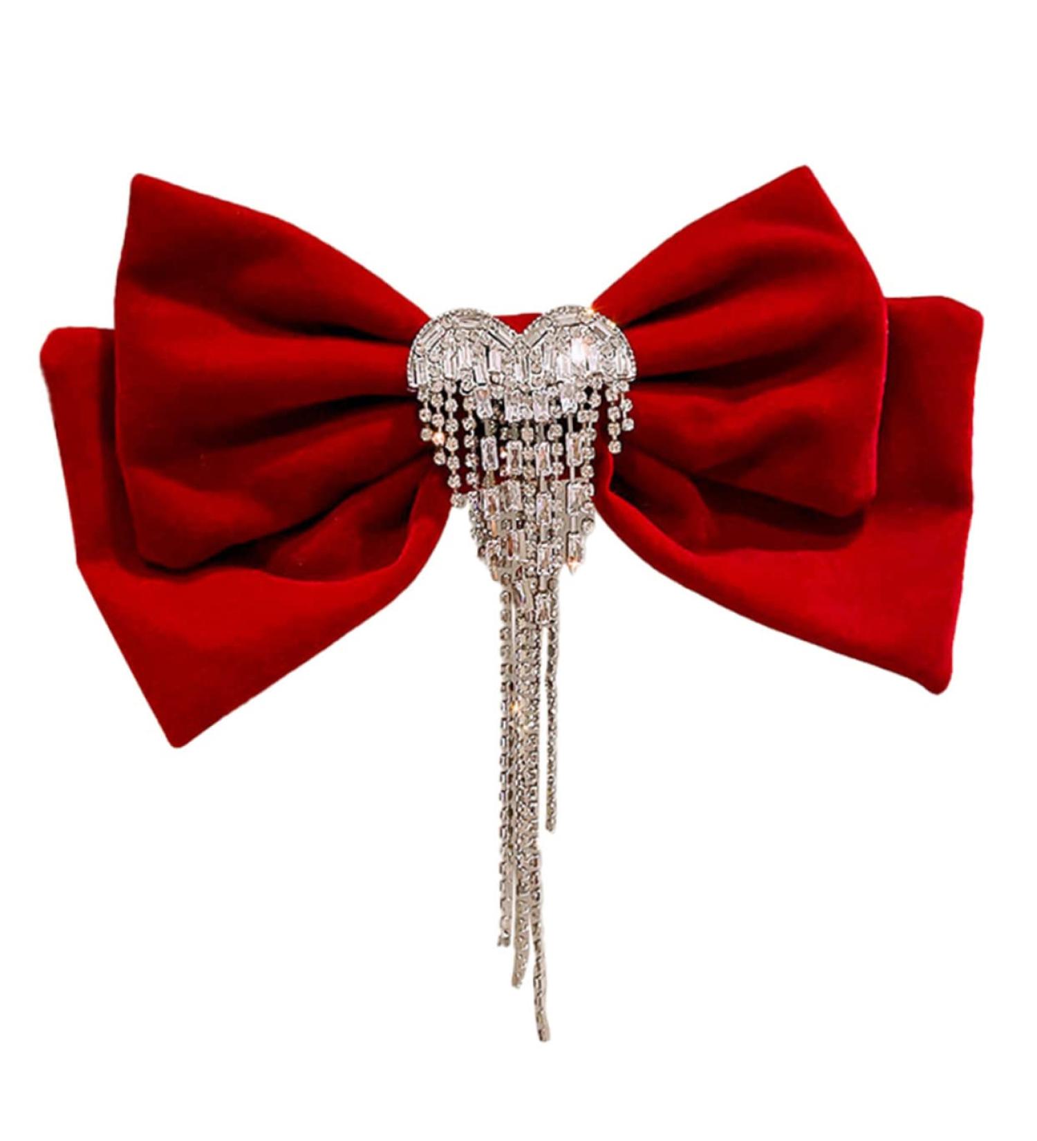 minkissy Tassel Hair Clip Red Bow Hair Clip Womens Hair Clips Hair Bow Clip Rhinestone Tassel Vintage Hair Bows Tassel Hair Accessories Hair Bows for Girls Miss Rhinestones Makeup French - Buy Online on GoSupps.com
