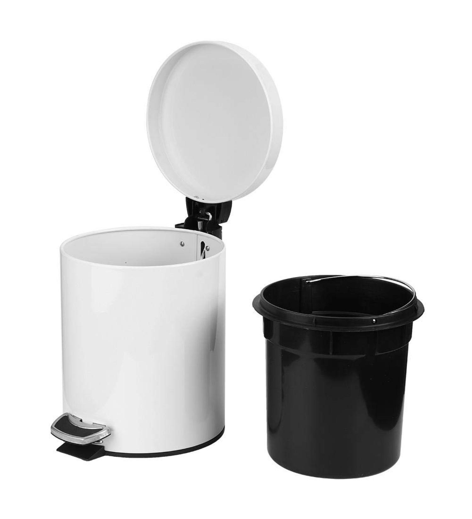 Trash Can 5L Large Capacity Personalized Stylish with Stainless Steel Step for Office Bathroom Kitchen Hotel Garbage Container - Buy Online on GoSupps.com