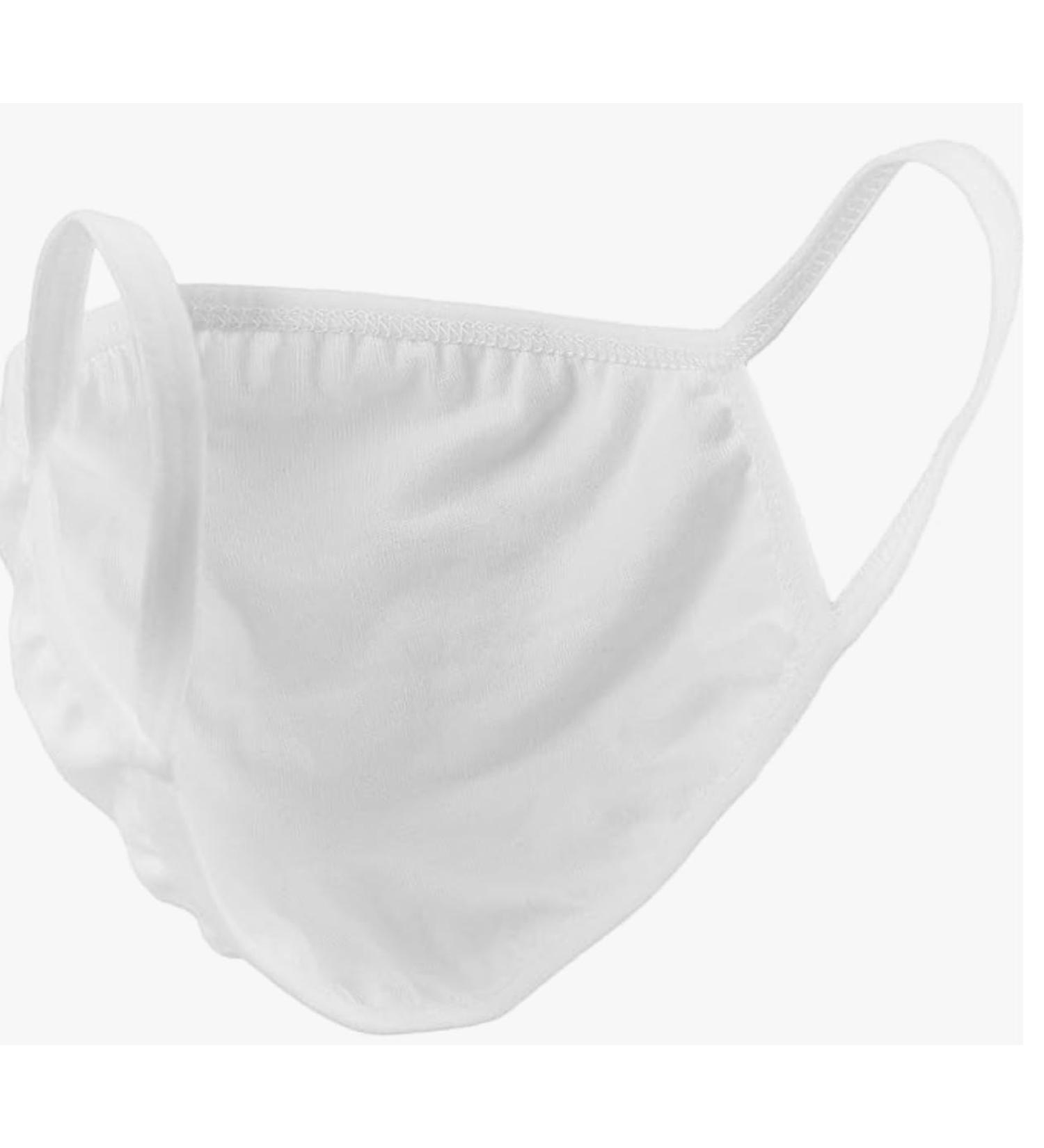 Letrino fabric mask white washable cotton face mask makeshift mask mouth