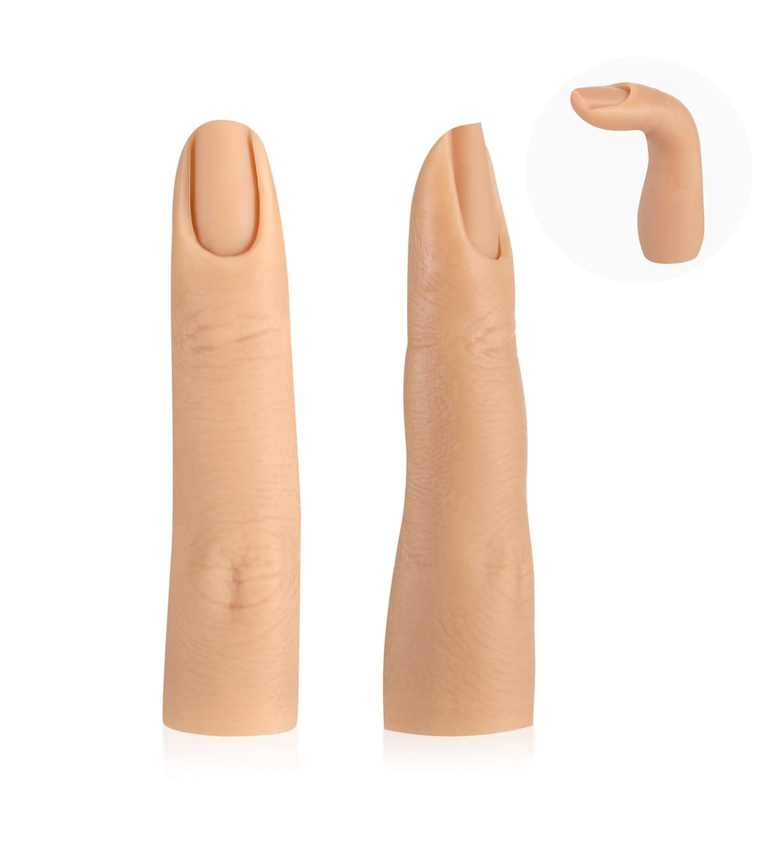 2-Piece Bendable Silicone Nail Training Finger Set for Acrylic Nail Practice - Light Color | DIY Nails & Nail Art - Buy Online on GoSupps.com