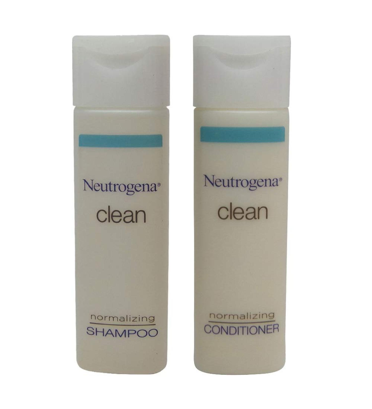 Neutrogena Clean Normalizing Shampoo & Conditioner 0.8 oz bottles - Lot of 24 - (12 each) - Total of 19.2oz