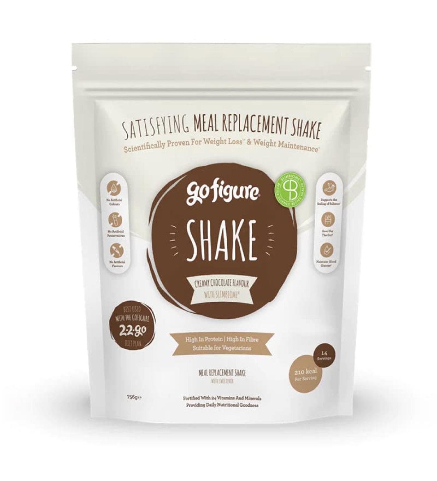 Go Figure SlimBiome Creamy Chocolate Meal Replacement Shake 700g NON-GMO and Gluten-Free High Energy Protein Shake for Weight Management Diet 1 Pack of 14 Servings - Buy Online on GoSupps.com