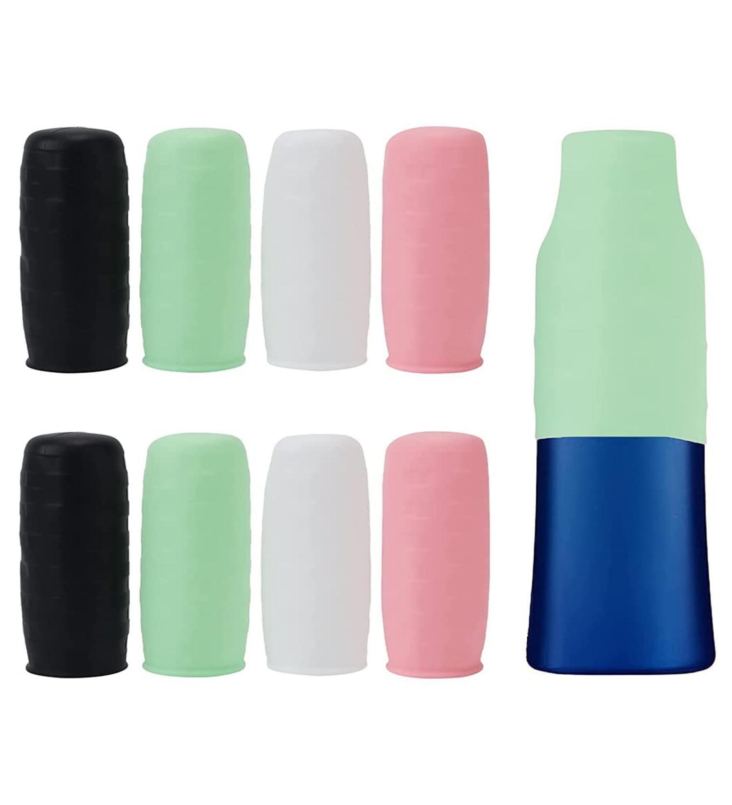 Silicone Bottle Covers - 8 Pack Spout-Safe Travel Caps for Shampoo & Shower Gel - Reusable Elastic Shells in 4 Colors - Buy Online on GoSupps.com