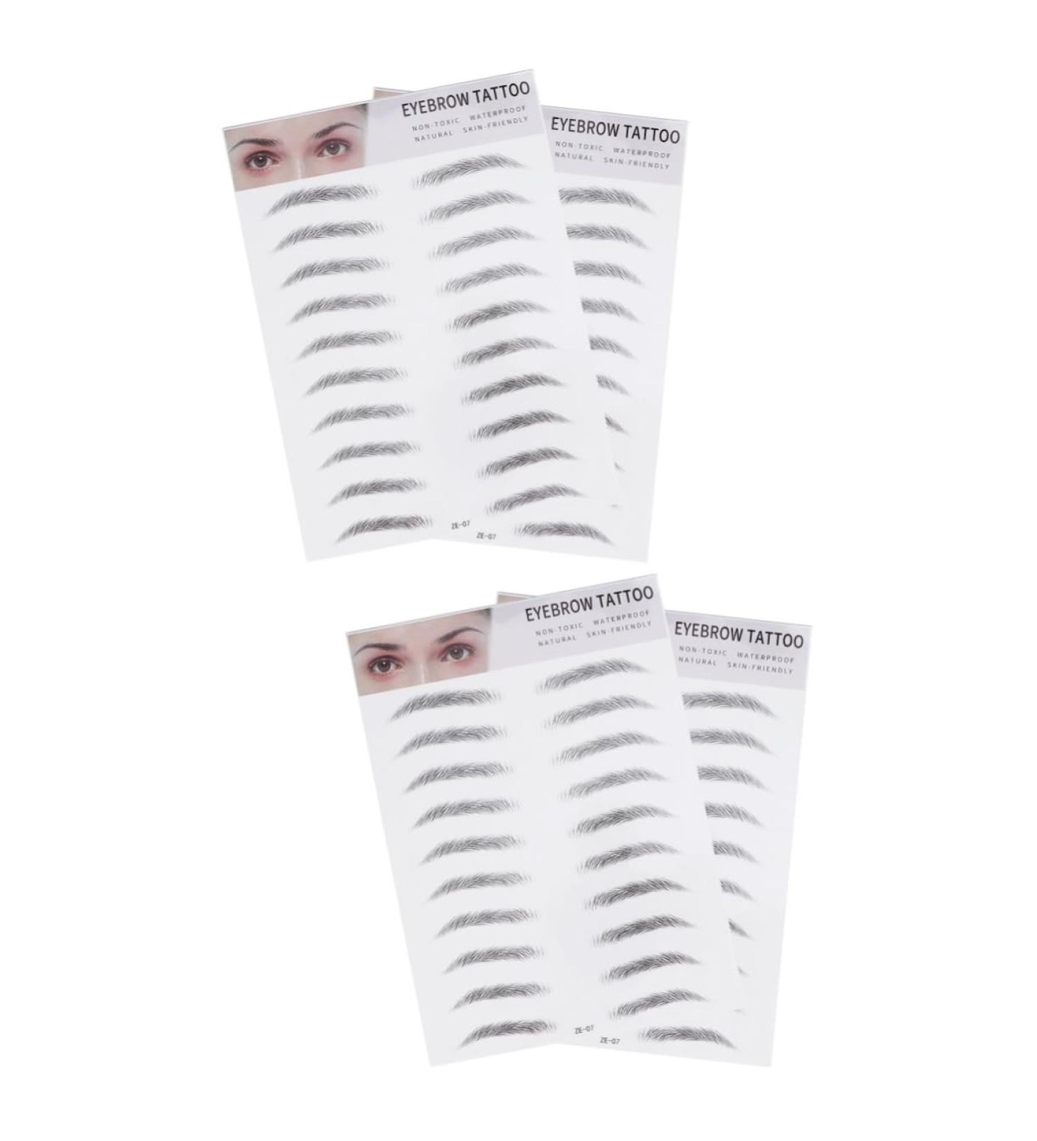 Angoily Artificial Eyebrow 4 Pcs 3d Eyebrow Stickers Makeup Eyebrow Transfer Soap Tin Imitation Eyebrow 6d Template Water Proof - Buy Online on GoSupps.com