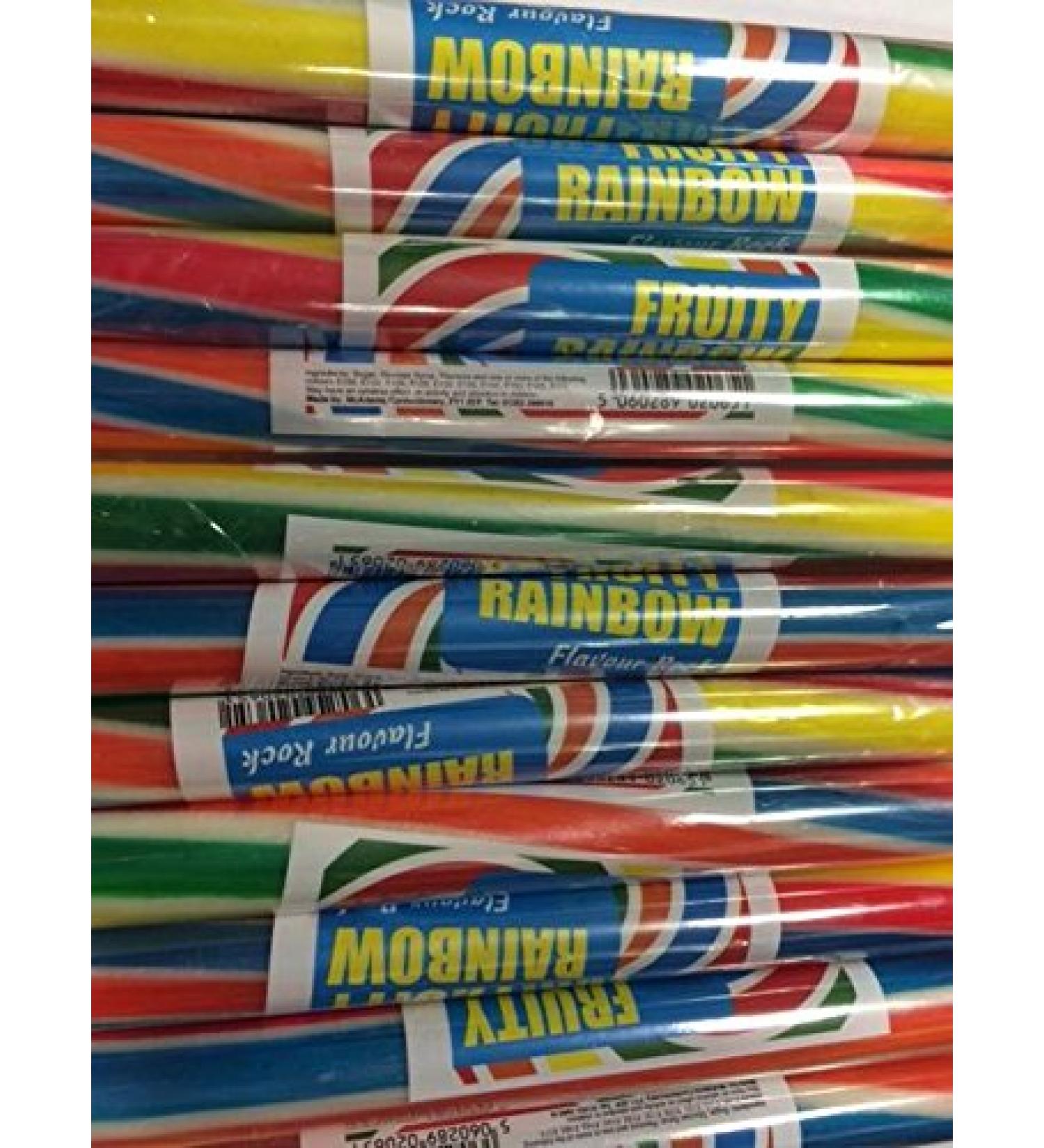 Fruity Rainbow Flavoured Rock Sticks |Party SweetsOld School Flavours