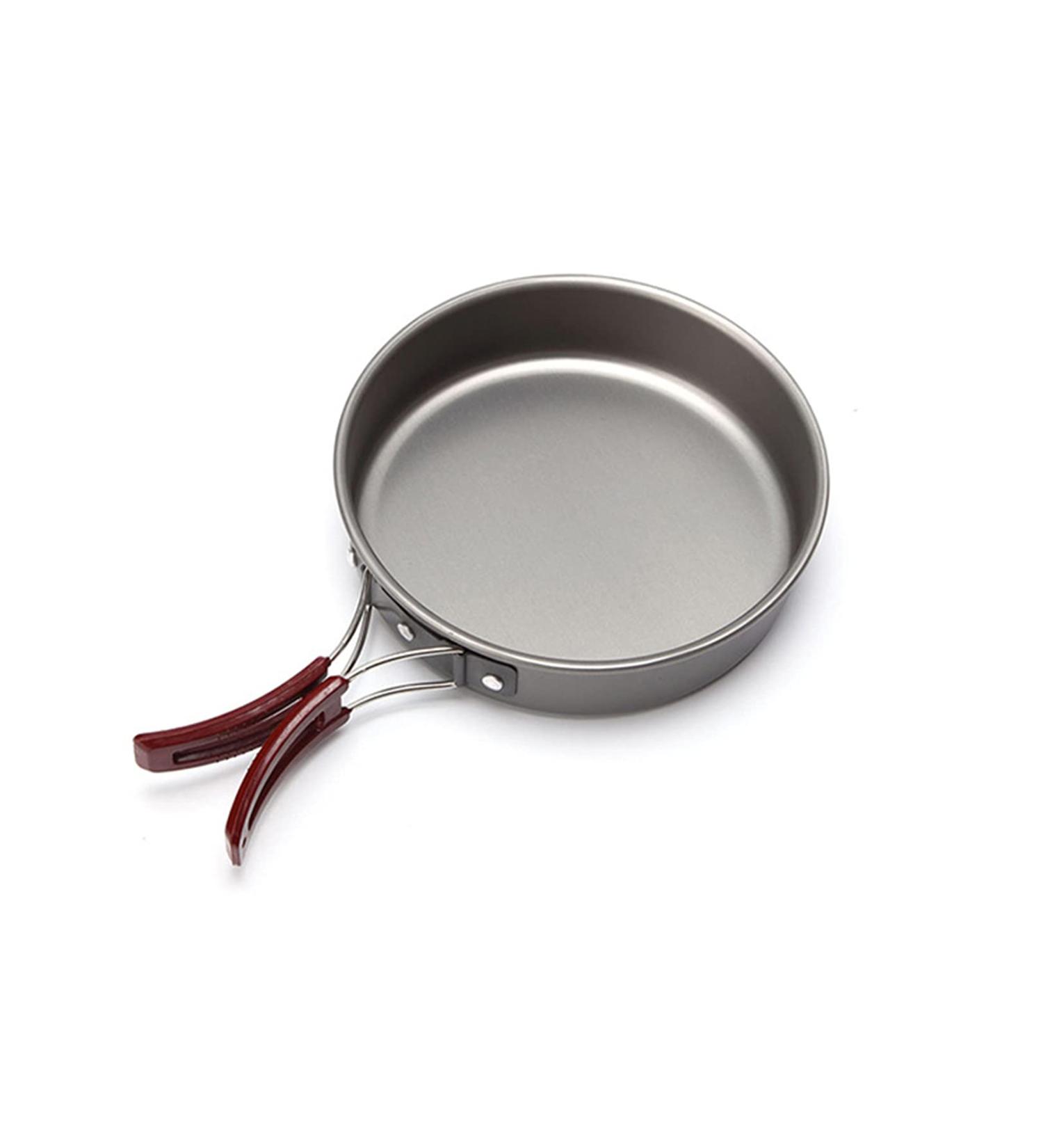 AIROKA Aluminum Alloy Non-Stick Medium Frying Pan - Folding Handle for Camping, Picnic, Hiking - Buy Online on GoSupps.com