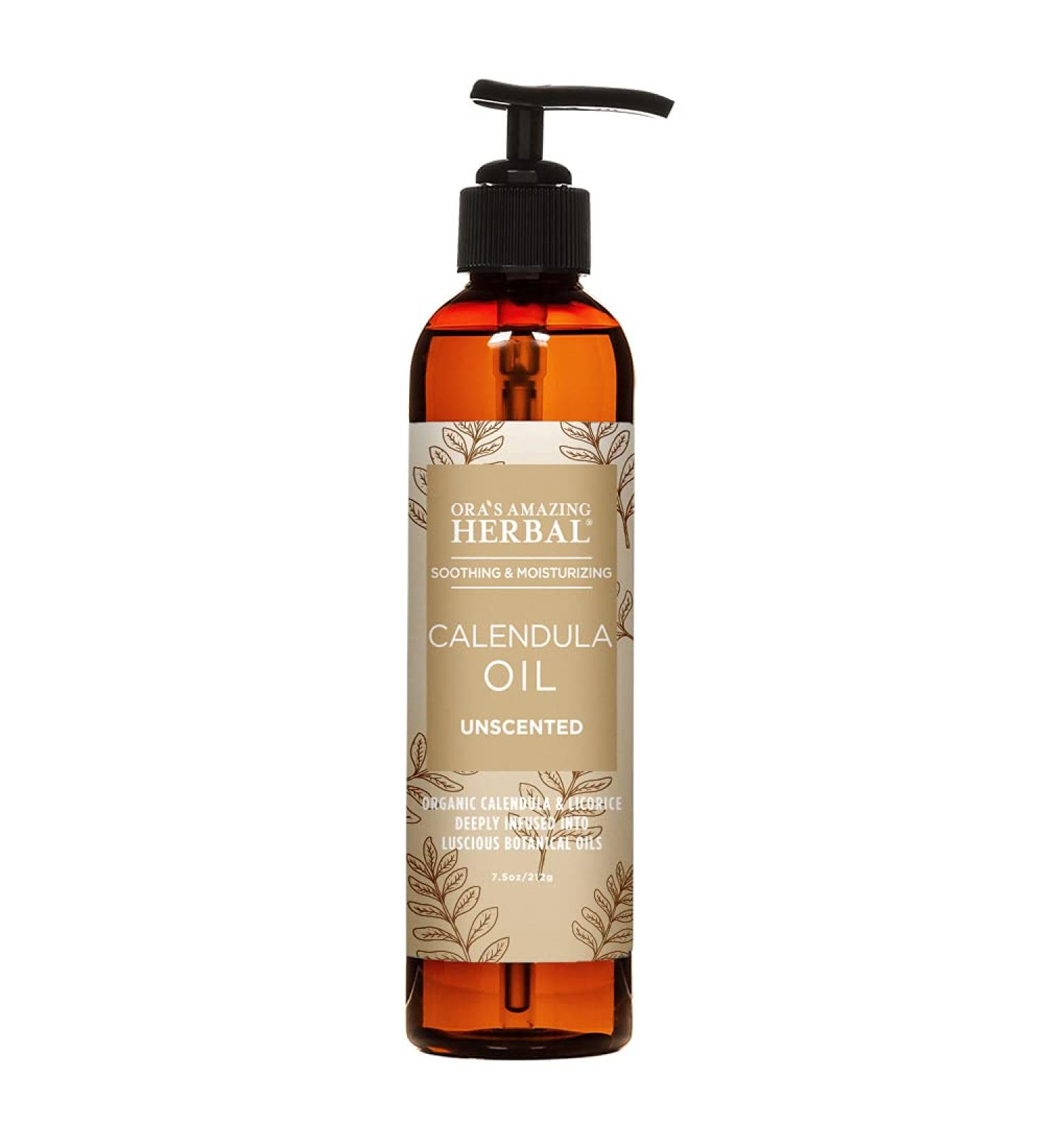 Organic Calendula Oil for Face, Body, and Hair - Eczema and Scar Treatment with Licorice and Jojoba - Fragrance-Free, 7.5 oz - Buy Online on GoSupps.com