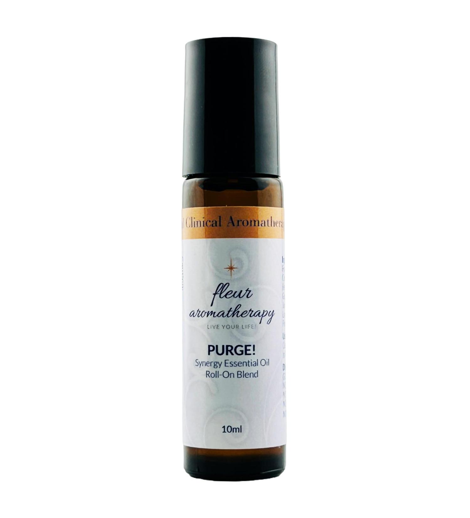 Purge Synergistic Essential Oil Blend Roll-On 10ml Pre-Diluted 10% in Fractionated Coconut Oil Energy Cleansing On-The-Go Aromatherapy Fleur Aromatherapy - Buy Online on GoSupps.com