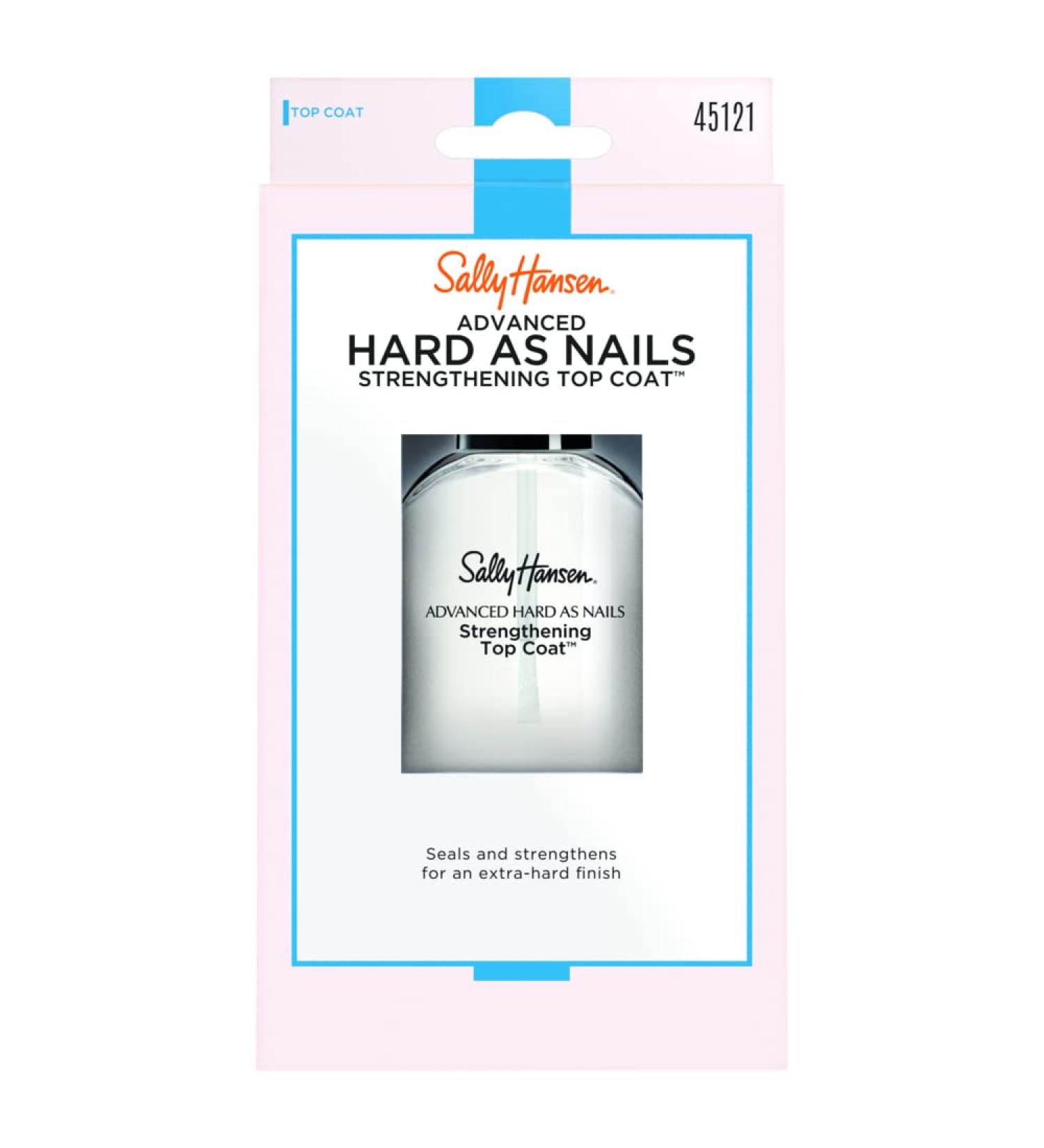 Sally Hansen Hard As Nails Strengthening Top Coat - 0.45 Oz | Nail Strengthener and Hardener for a Strong Finish - Buy Online on GoSupps.com