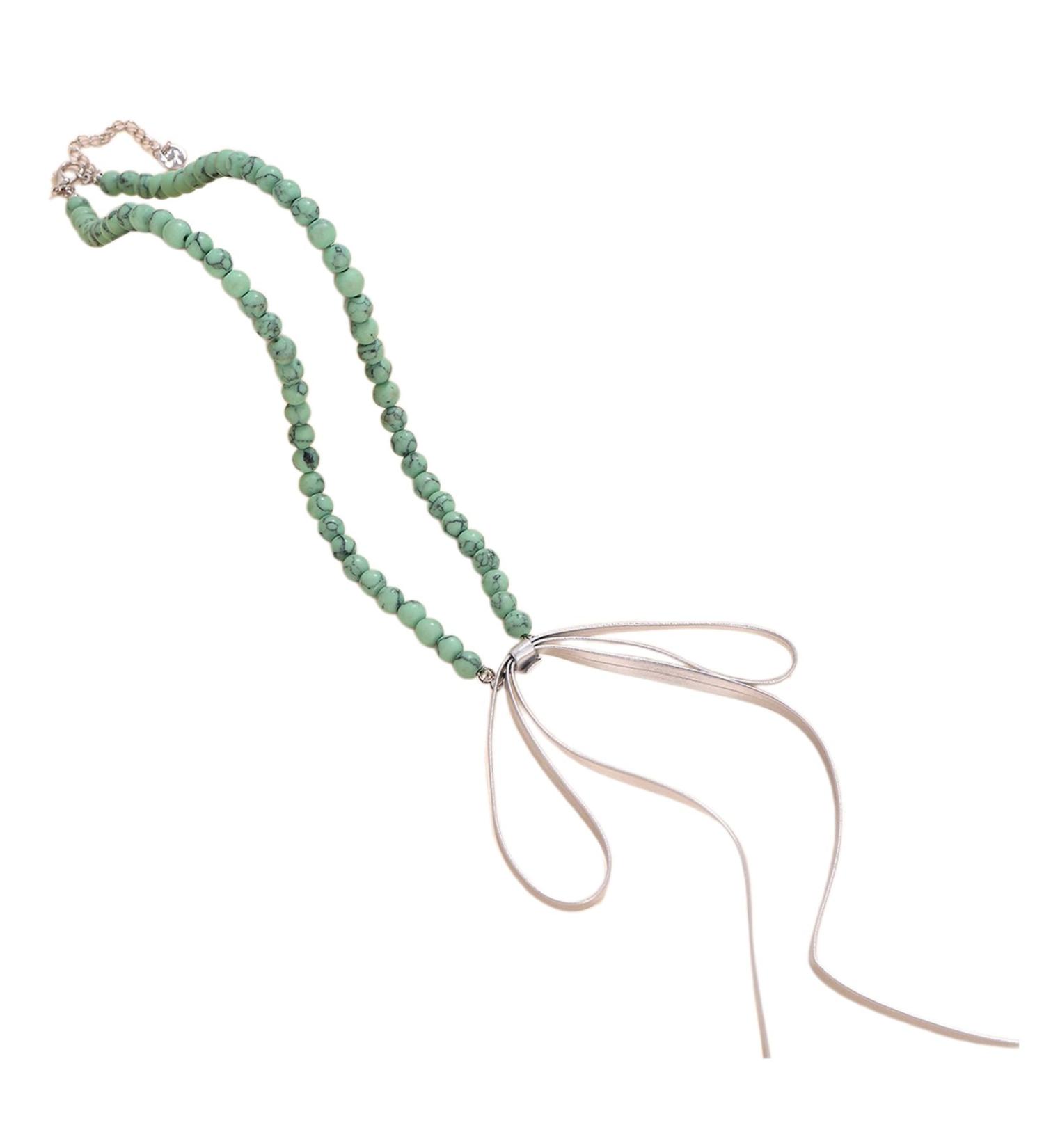 Oralgos Elegant Vintage Turquoise Necklace | Fashionable Collarbone Chain & Loop Trailer | Perfect Party Jewelry - Buy Online on GoSupps.com