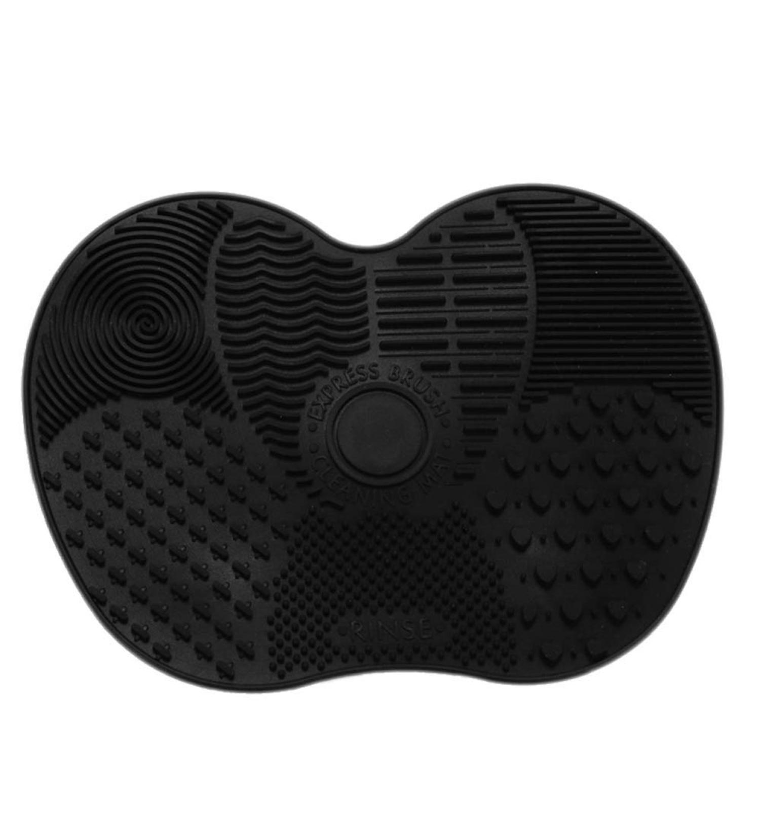 Ogquaton Silicone Makeup Brush Cleaning Mat - Portable Cosmetic Brush Cleaner for Women - Creative & Useful Black Cleaning Pad - Buy Online on GoSupps.com