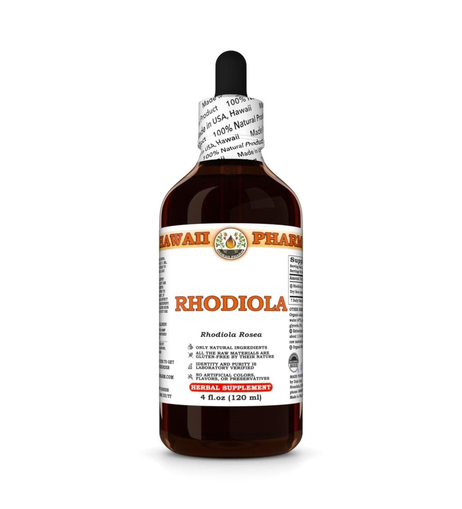 Hawaii Pharm Rhodiola Extract Tincture for Promoting Calm Enhances Mental Clarity Boosts Energy Supports a Positive Mood and Daily Vitality - 4 fl.oz 4 Fl Oz (Pack of 1) - Buy Online on GoSupps.com