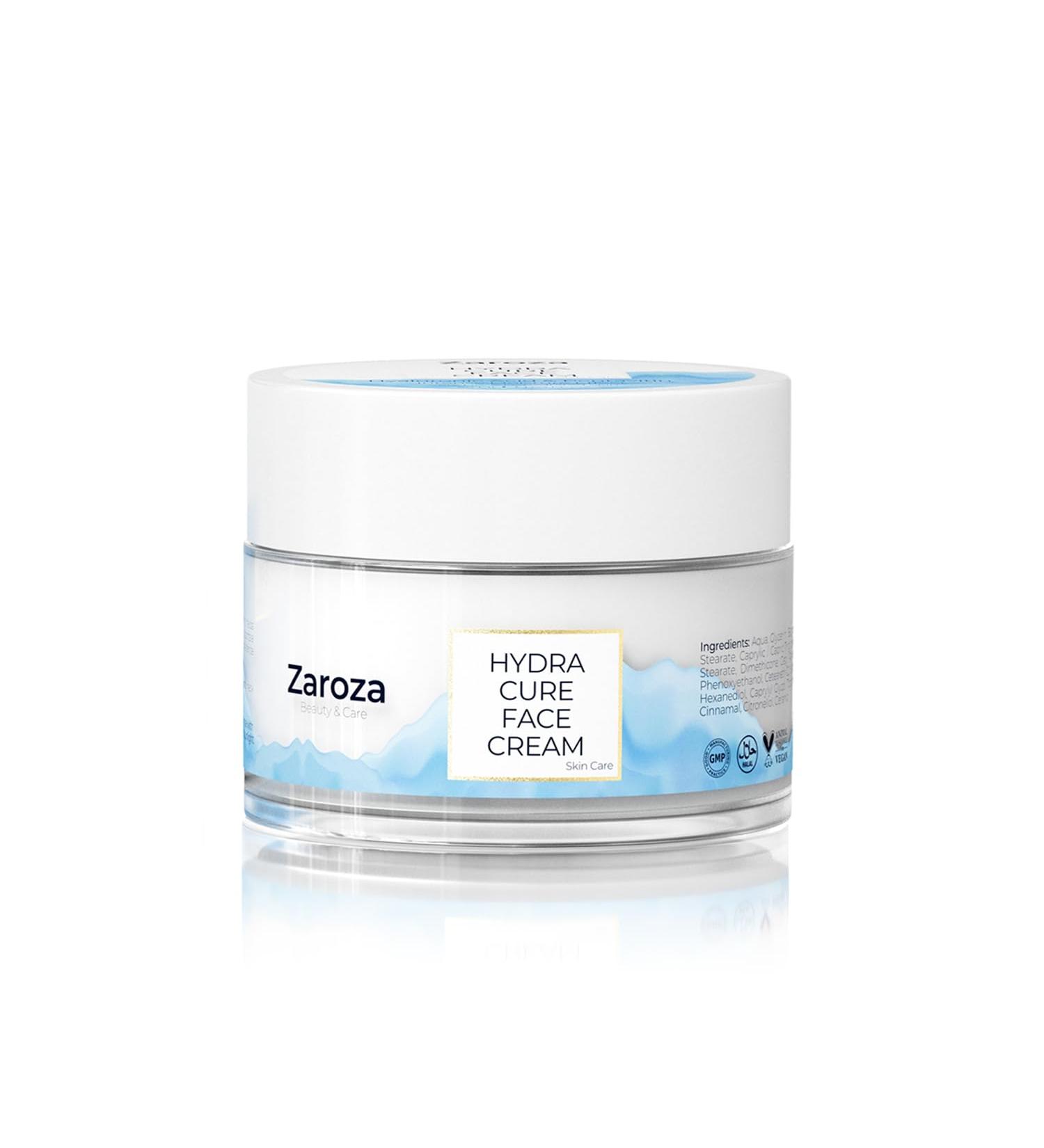 Hydra Cure Face Cream Moisturizer with Hyaluronic Acid | Anti-Wrinkle Formula for Day & Night - 1.69 fl oz / 50ml - Buy Online on GoSupps.com