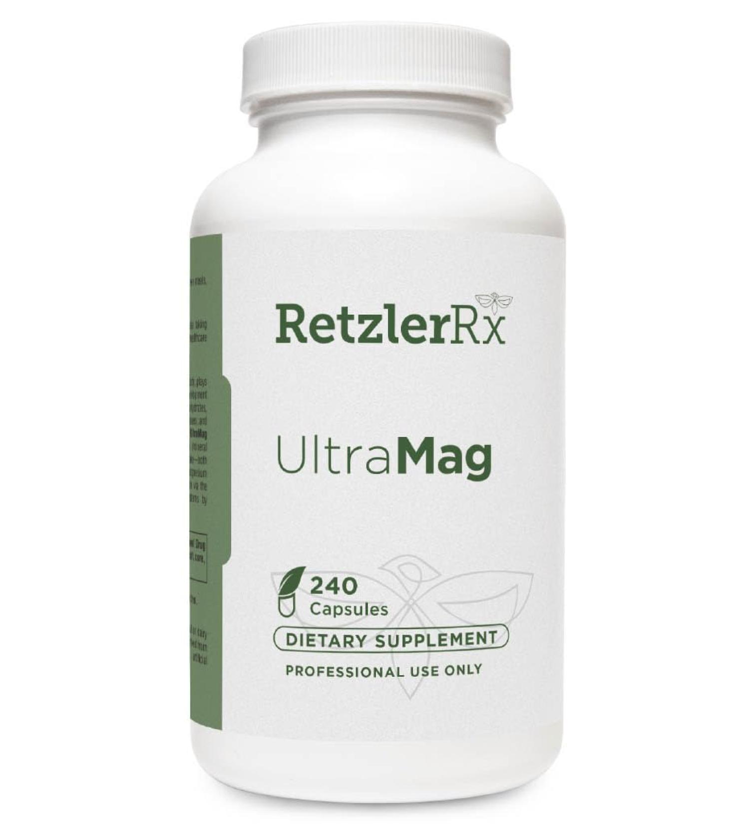 RetzlerRx UltraMag 125 Magnesium Glycinate Supplement - 240 Capsules with Patented TRAACS for Enhanced Absorption - Supports Cardiovascular Health Muscle Function Bone Health & Strength - Buy Online on GoSupps.com