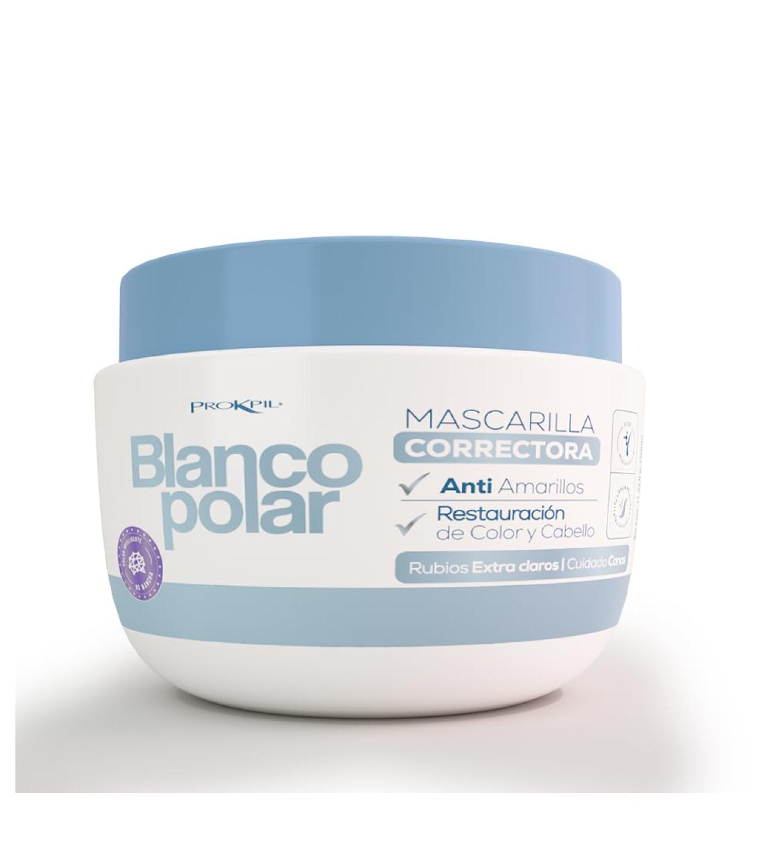 Prokpil Corrective Mask Polar White Extra Light and Gray Blonde Hair | White Polar Restaurador De Color y Canas Colombia (11.8oz-350ml)