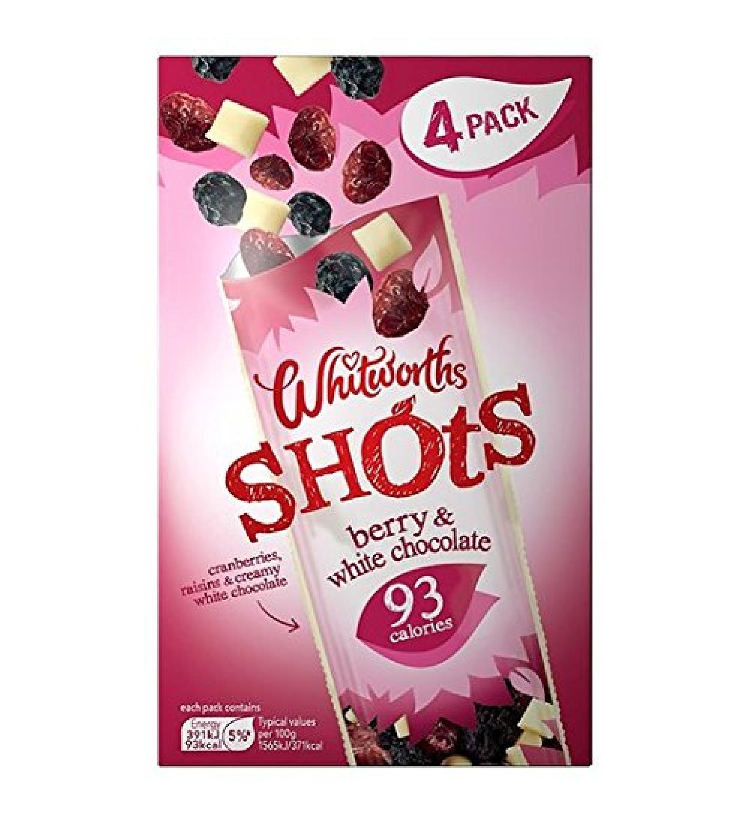 Whitworths Berry & White Chocolate Shots Multi Lot de 4 pots de chocolat