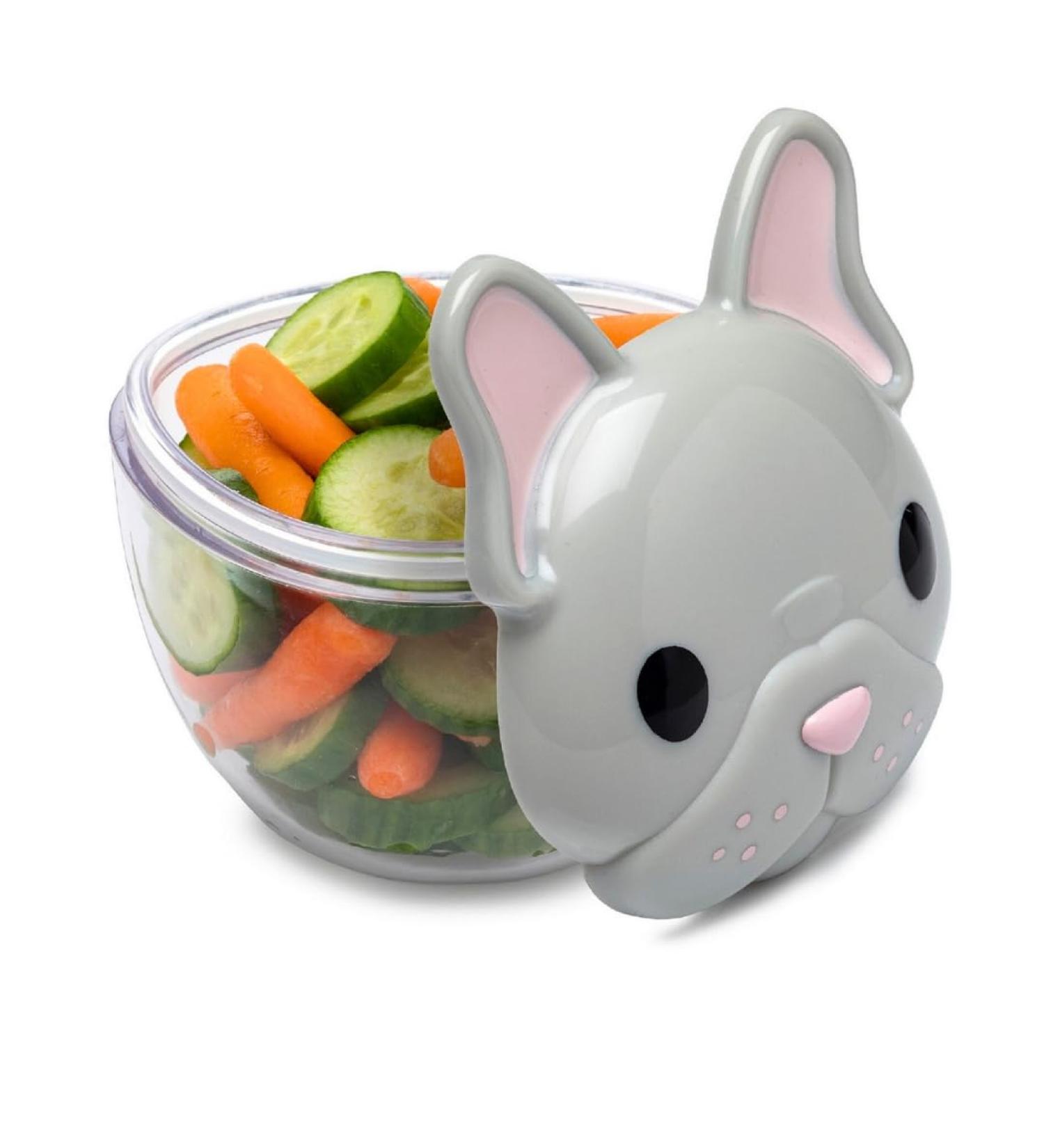 Melii 10200 French Bulldog Snack Storage Container - Grey Plastic Pet Food Storage for Dogs | Best International Shipping - Buy Online on GoSupps.com