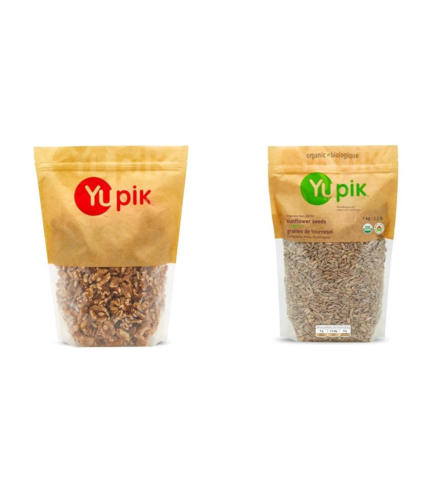 Yupik Raw California Walnuts Halves & Pieces 1 kg Kosher Gluten-Free Vegan Unsalted Nuts & Organic Shelled Sunflower Seeds Non-GMO Vegan Gluten-Free 1Kg - Buy Online on GoSupps.com