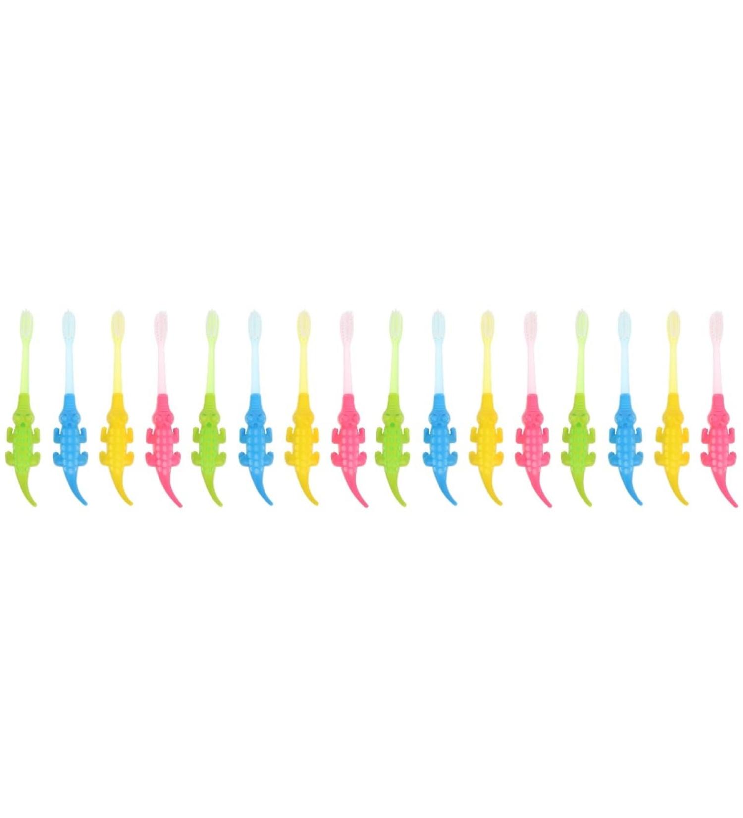Minkissy Small Crocodile Toothbrushes for Toddlers - Soft Rubber Easy Grip 16-Pack - Buy Online on GoSupps.com