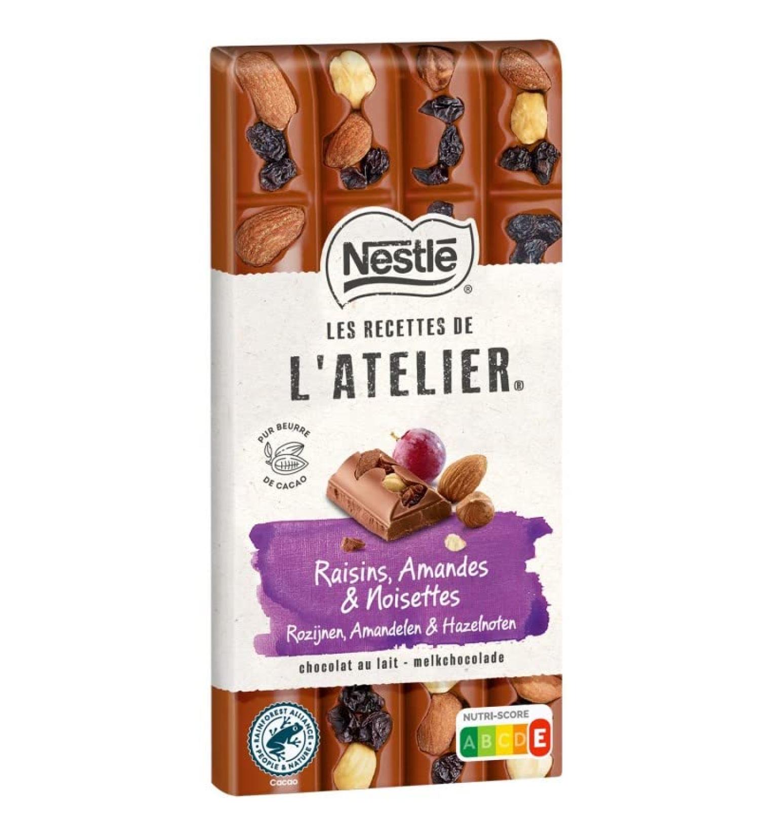  G n rique Nestle les Recipes de Latelier - Gourmet Milk Chocolate Bars Grapes Almonds Hazelnuts - 170 g - Pack of 4 - Buy Online on GoSupps.com