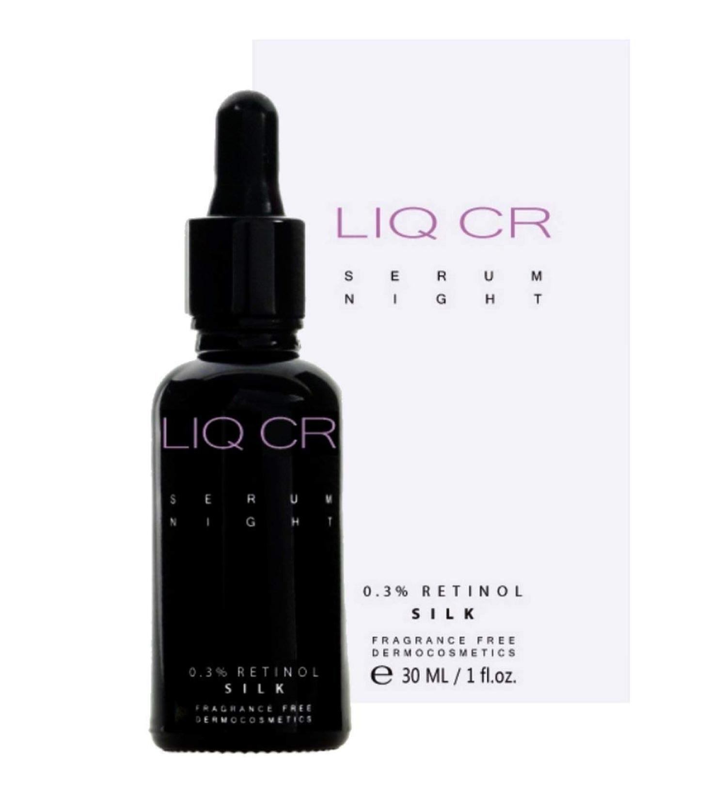 LIQ CR Serum Night 0.3% Retinol SILK Anti-Aging Anti Wrinkle Correction Serum 30ml 1oz - Buy Online on GoSupps.com
