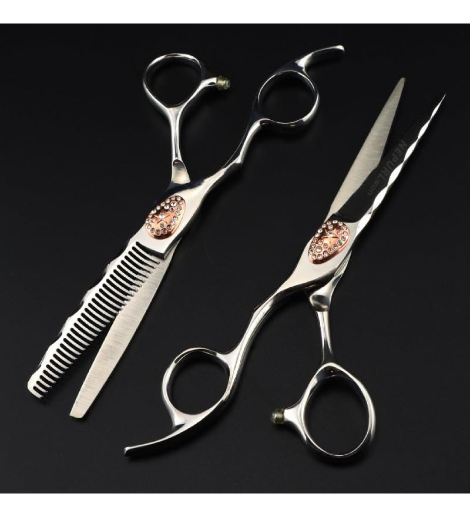 Hair Cutting Scissors Shears 6 Inch Left Hand Salon Hairdressing Scissors Professional Gem Hair Scissors Barber Cutting Thinning Scissors Hair Set - Buy Online on GoSupps.com